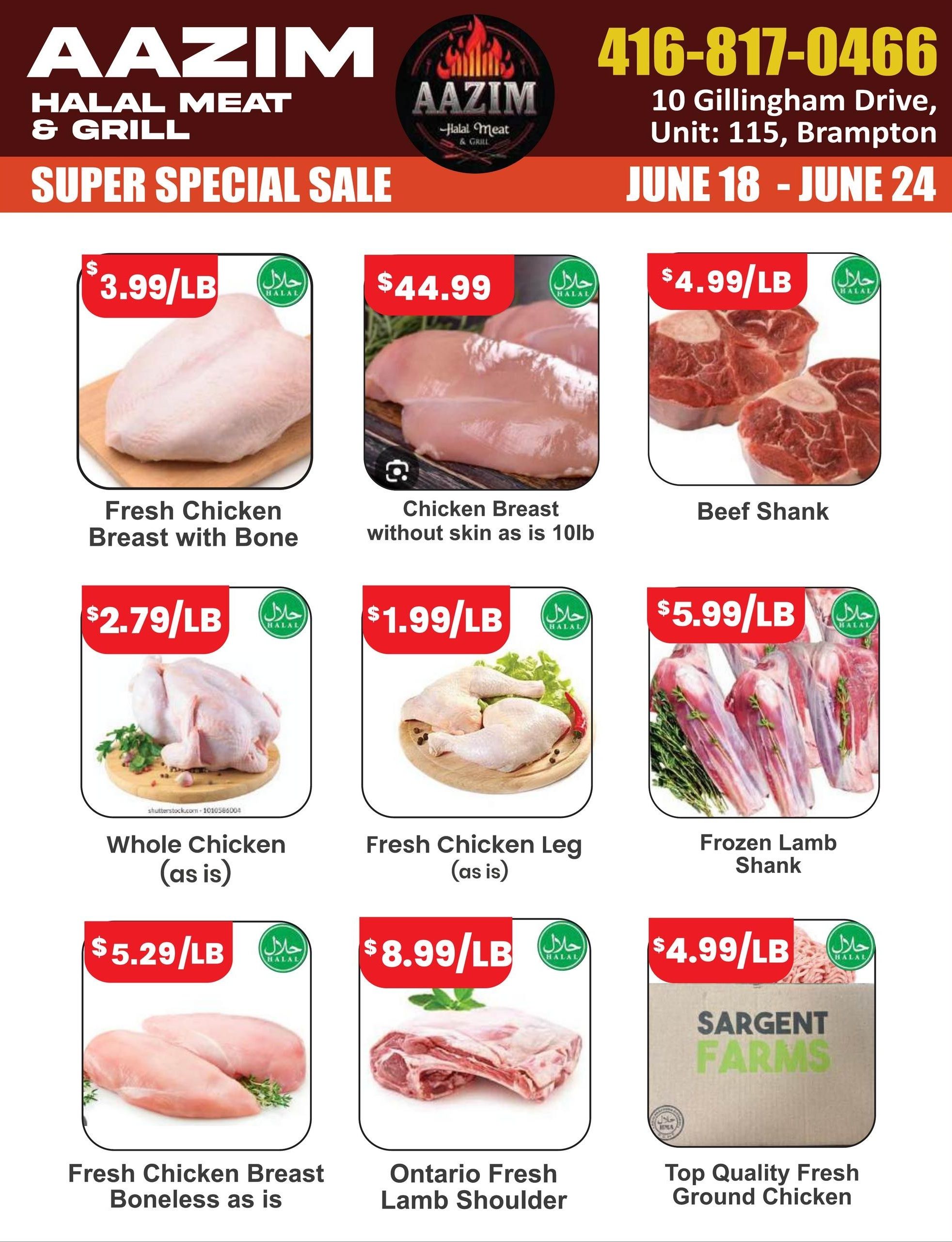 Aazim Halal Meat & Grill Flyer June 18 to 24