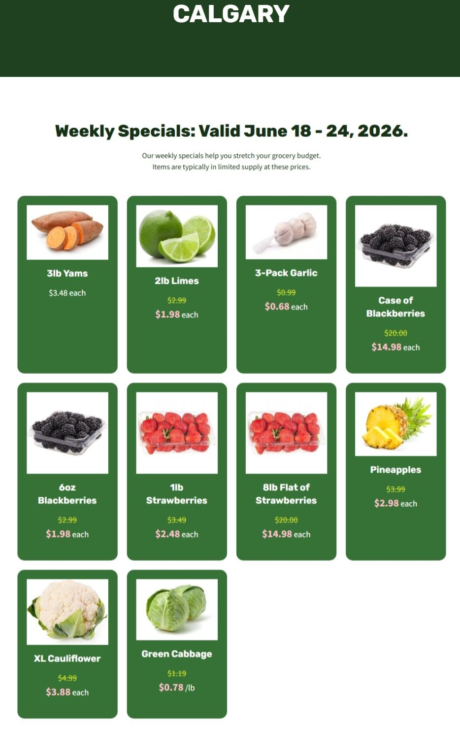H&W Produce Flyer June 18 to 24