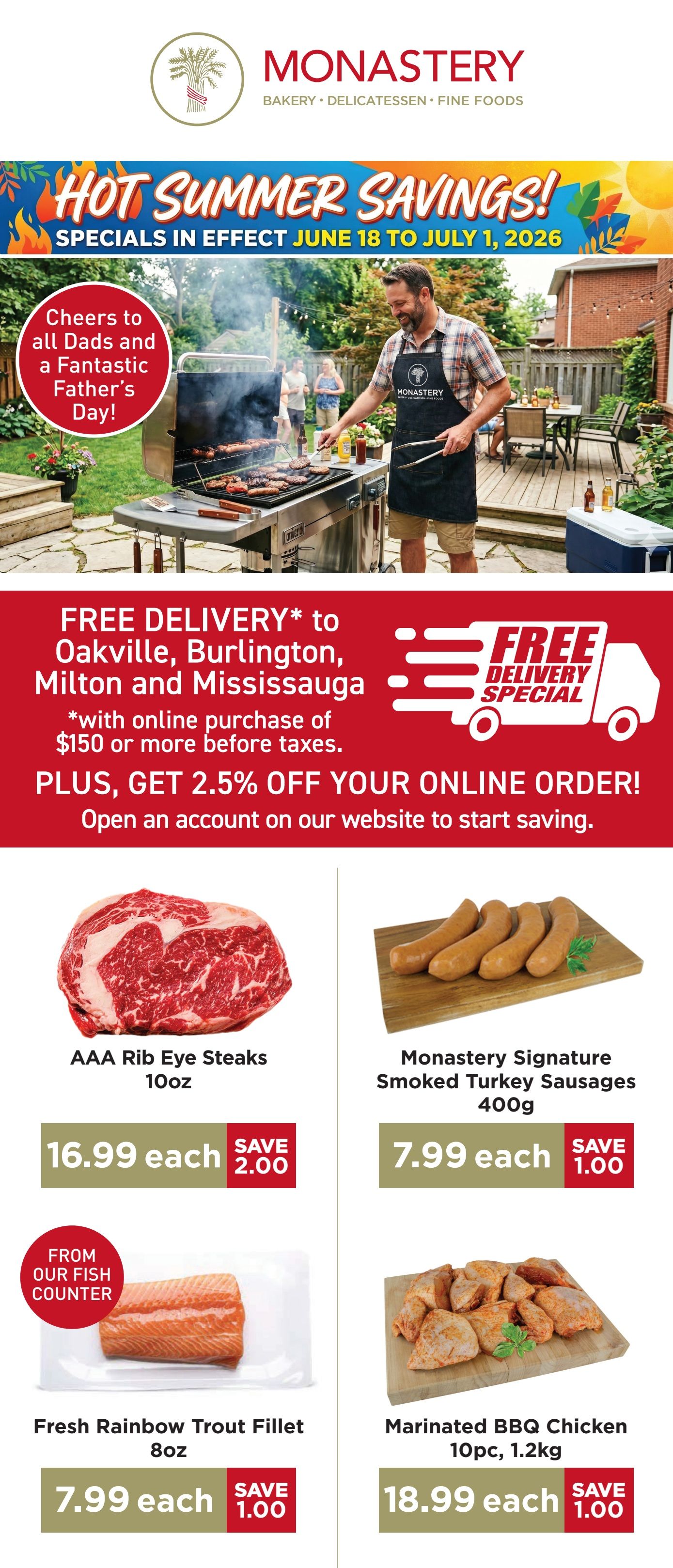 Monastery Bakery Flyer June 18 to July 1