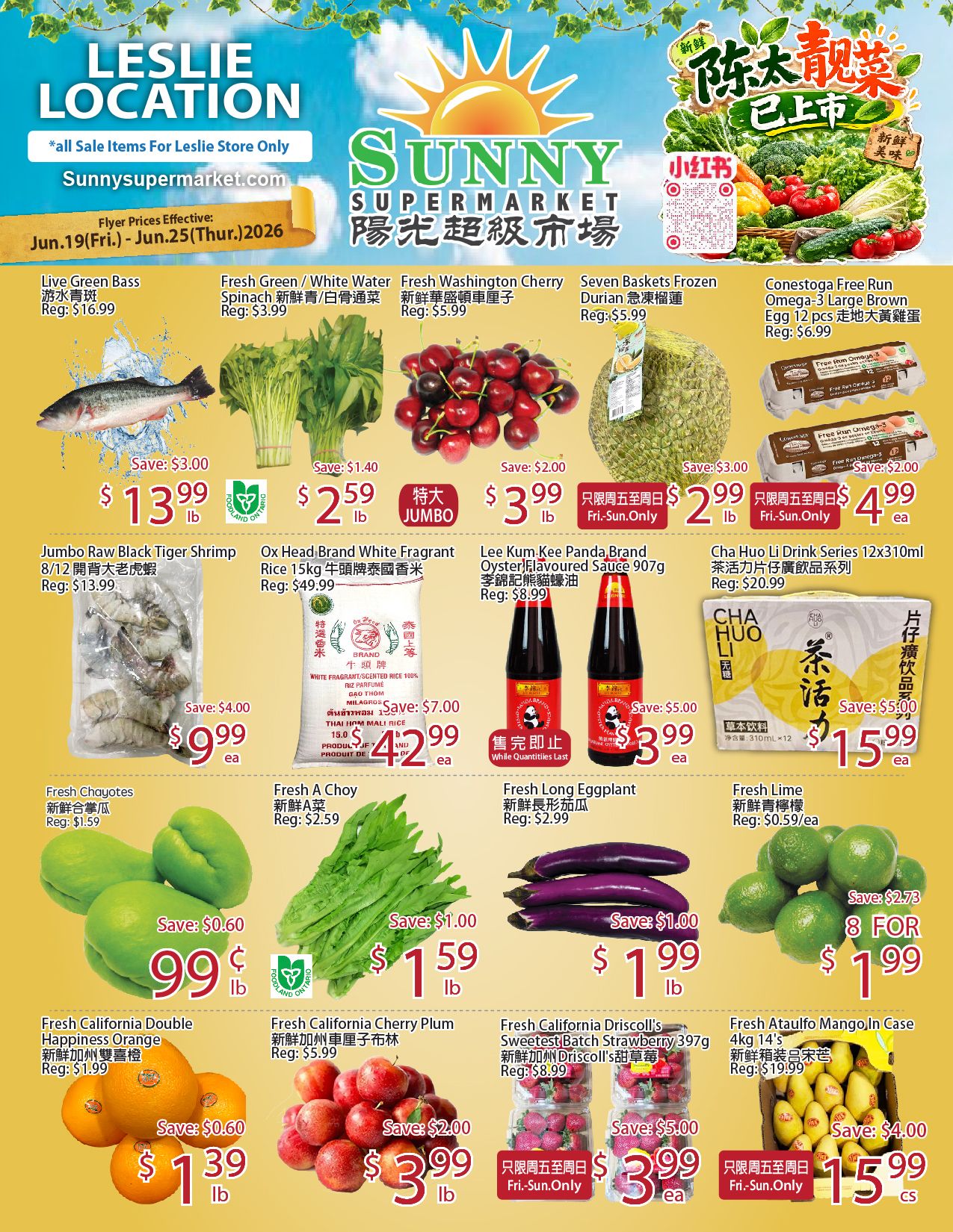 Sunny Supermarket (Leslie) Flyer June 19 to 25