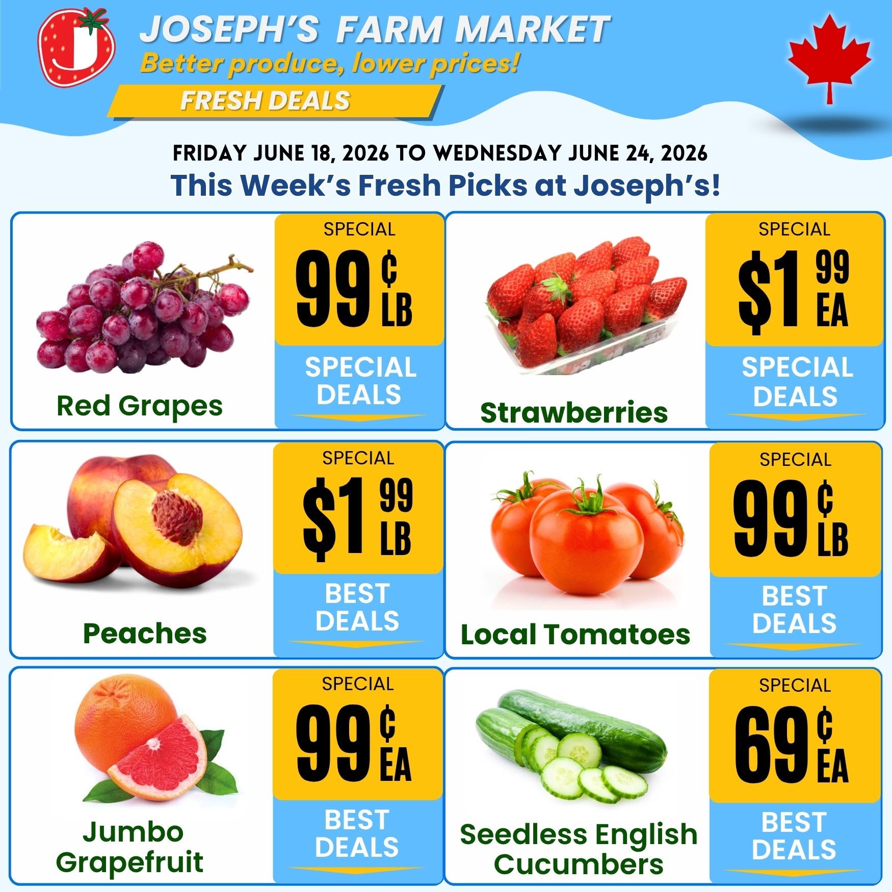 Joseph's Farm Market Flyer June 19 to 24