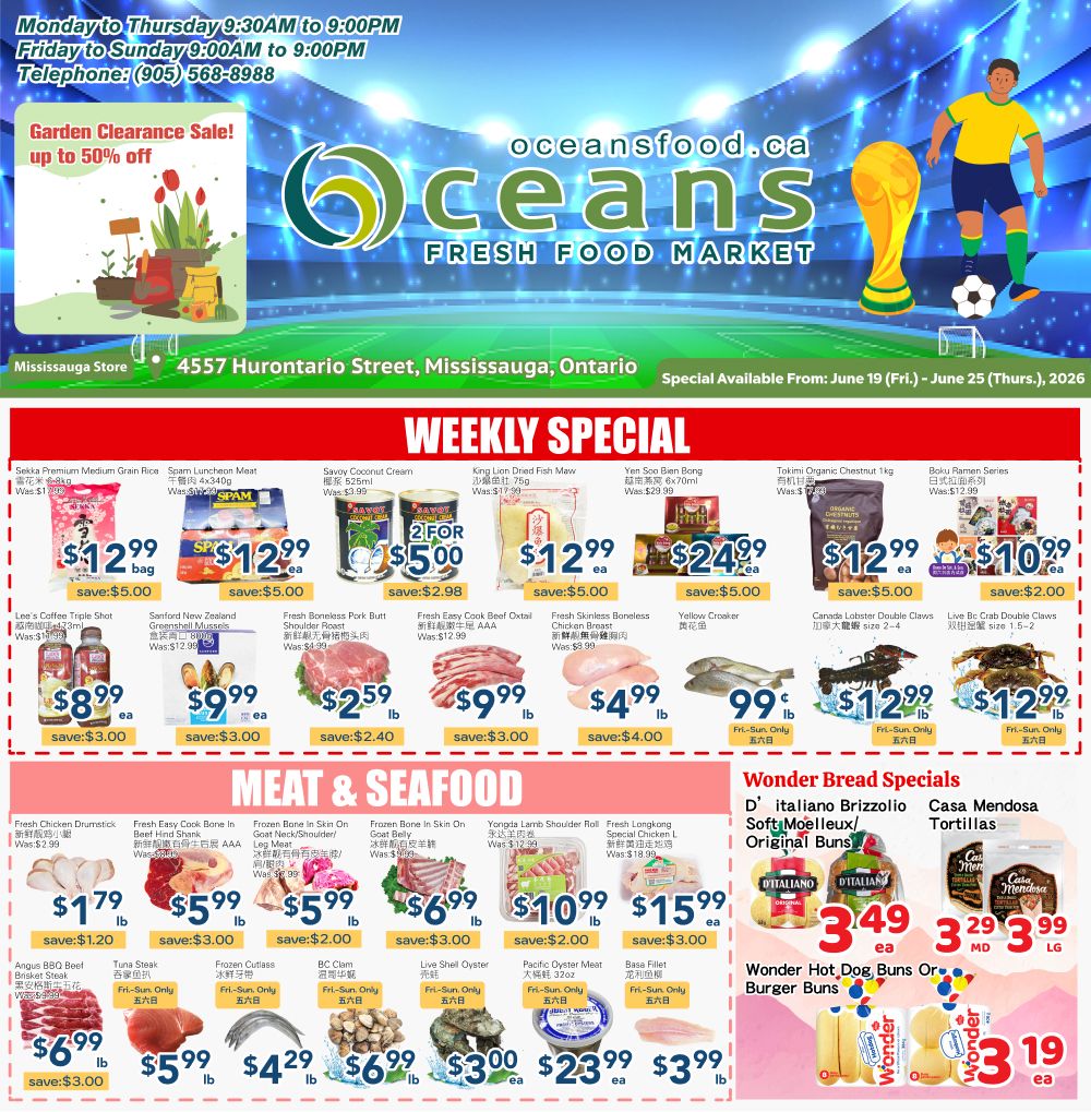 Oceans Fresh Food Market (Mississauga) Flyer June 19 to 25