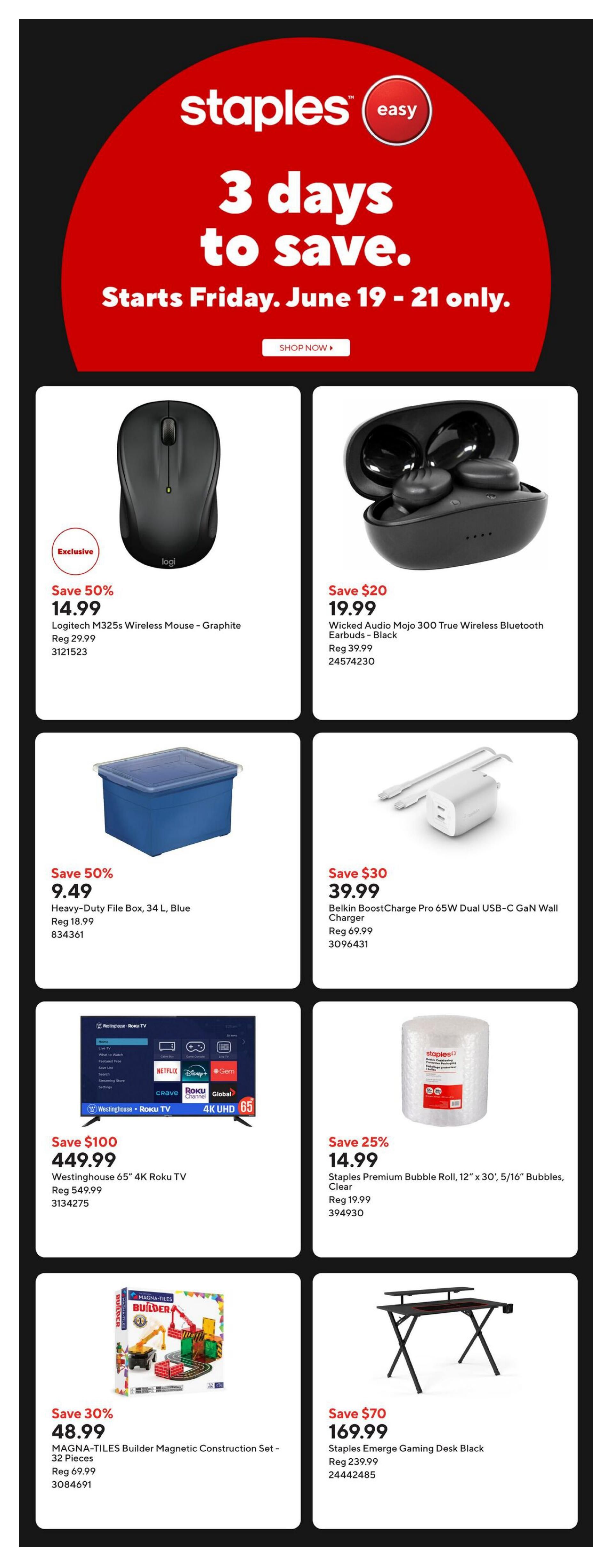 Staples Flyer June 19 to 25