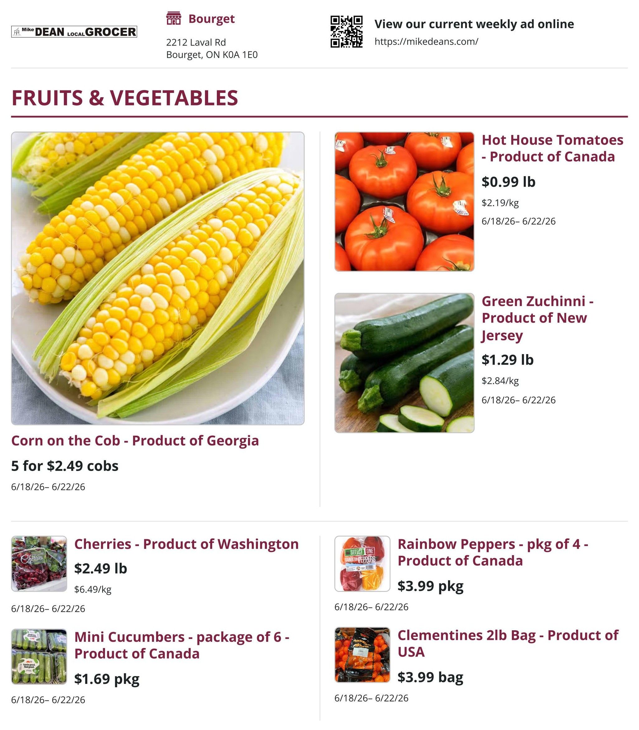 Mike Dean Local Grocer Flyer June 18 to 25