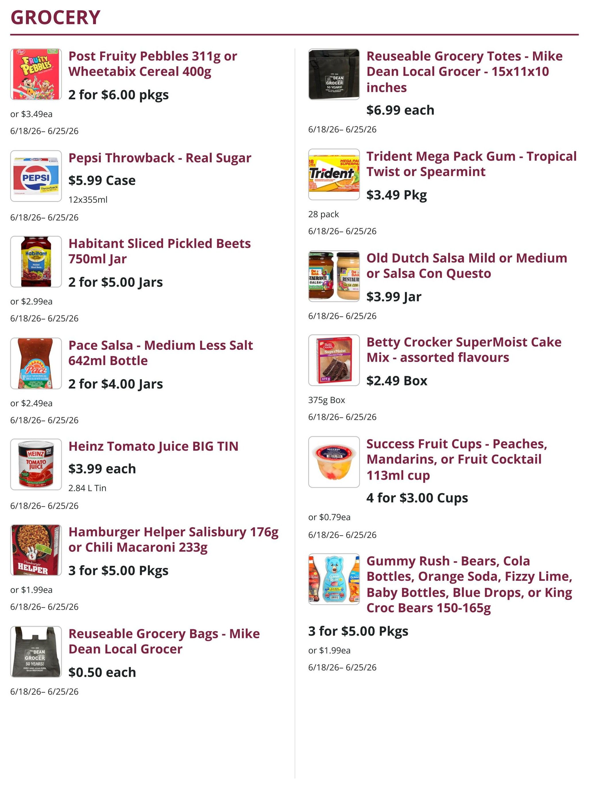 Mike Dean Local Grocer Flyer June 18 to 25