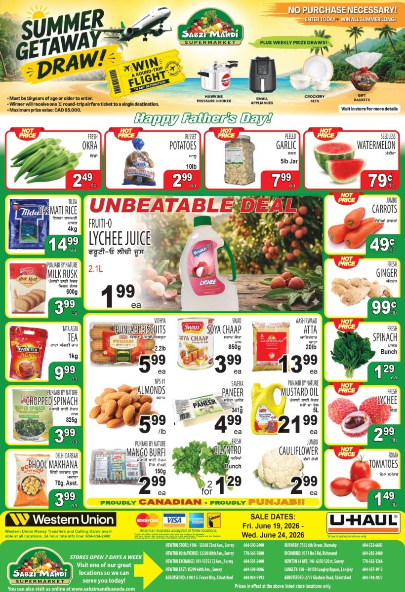 Sabzi Mandi Supermarket (Lower Mainland) Flyer June 19 to 24