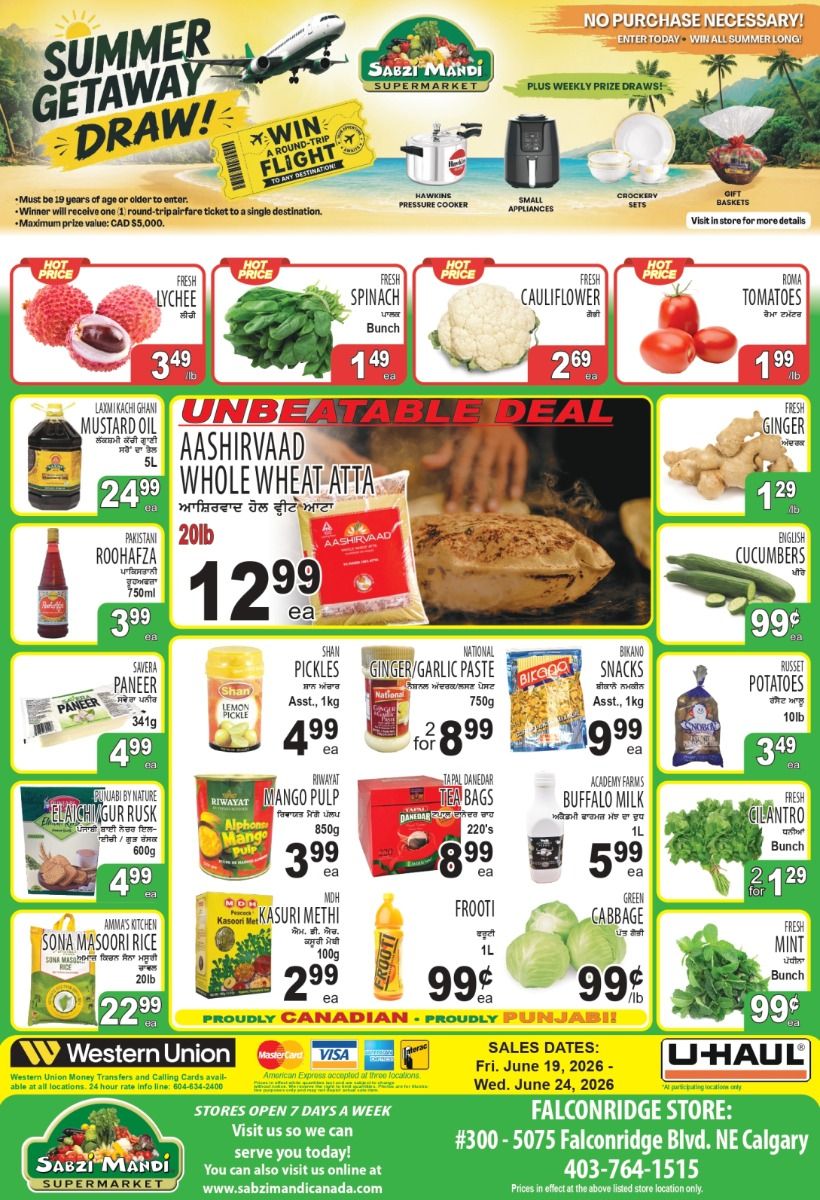 Sabzi Mandi Supermarket (Calgary) Flyer June 19 to 24