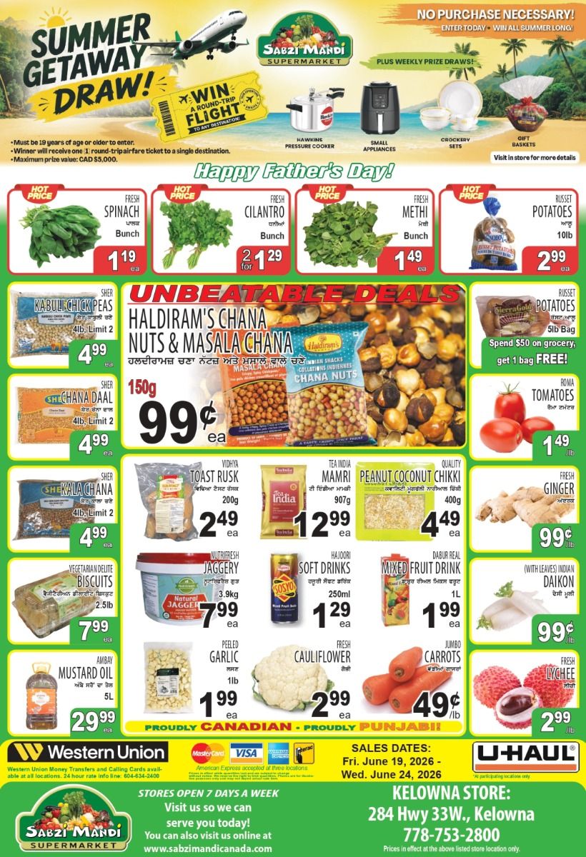 Sabzi Mandi Supermarket (Kelowna) Flyer June 19 to 24