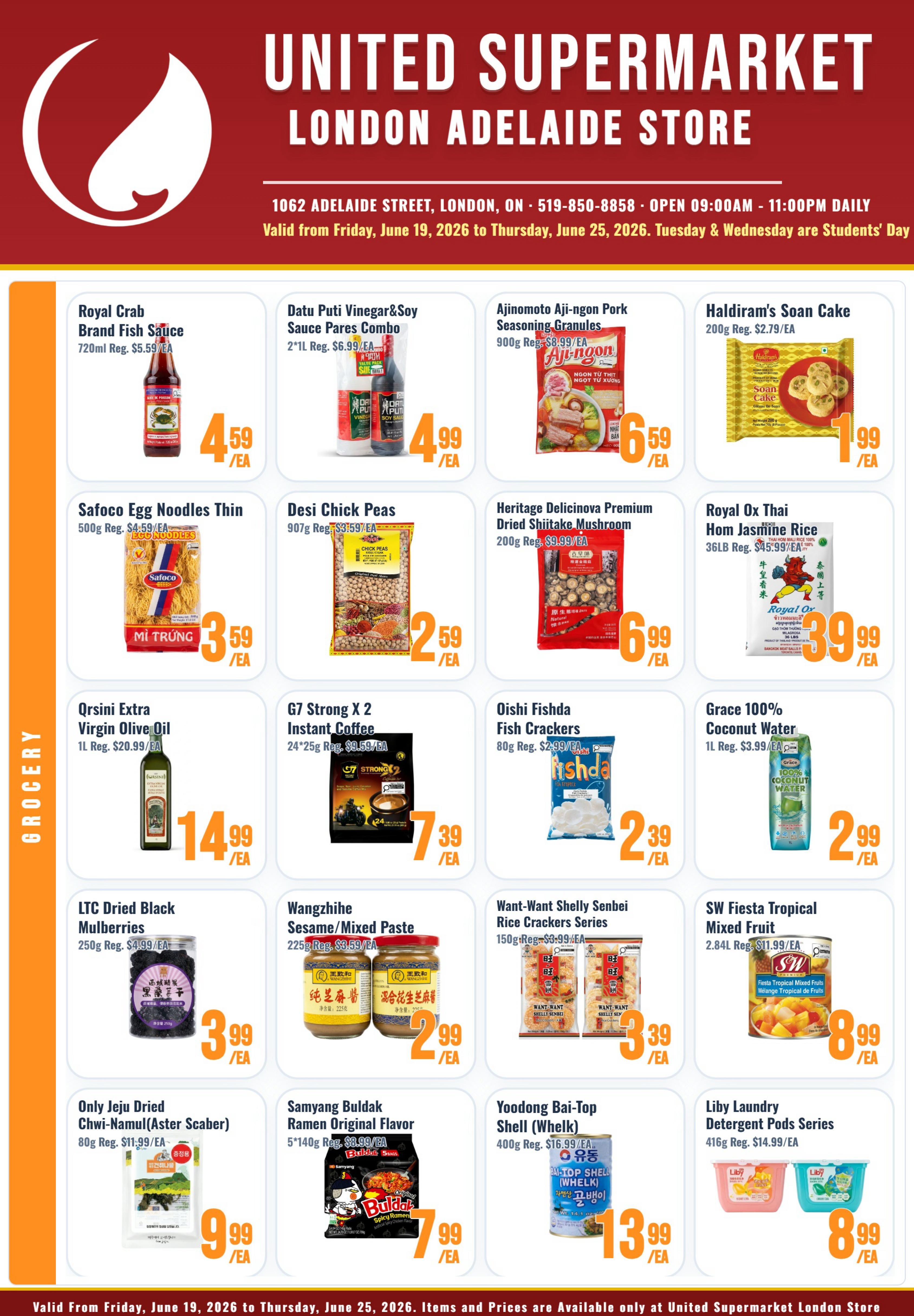 United Supermarket (London) Flyer June 19 to 25