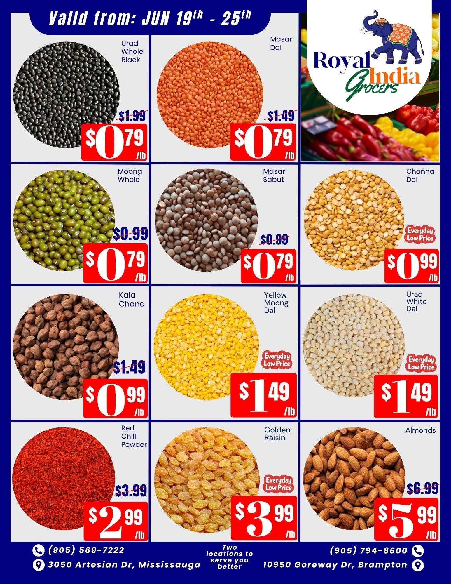 Royal India Grocers Flyer June 19 to 25