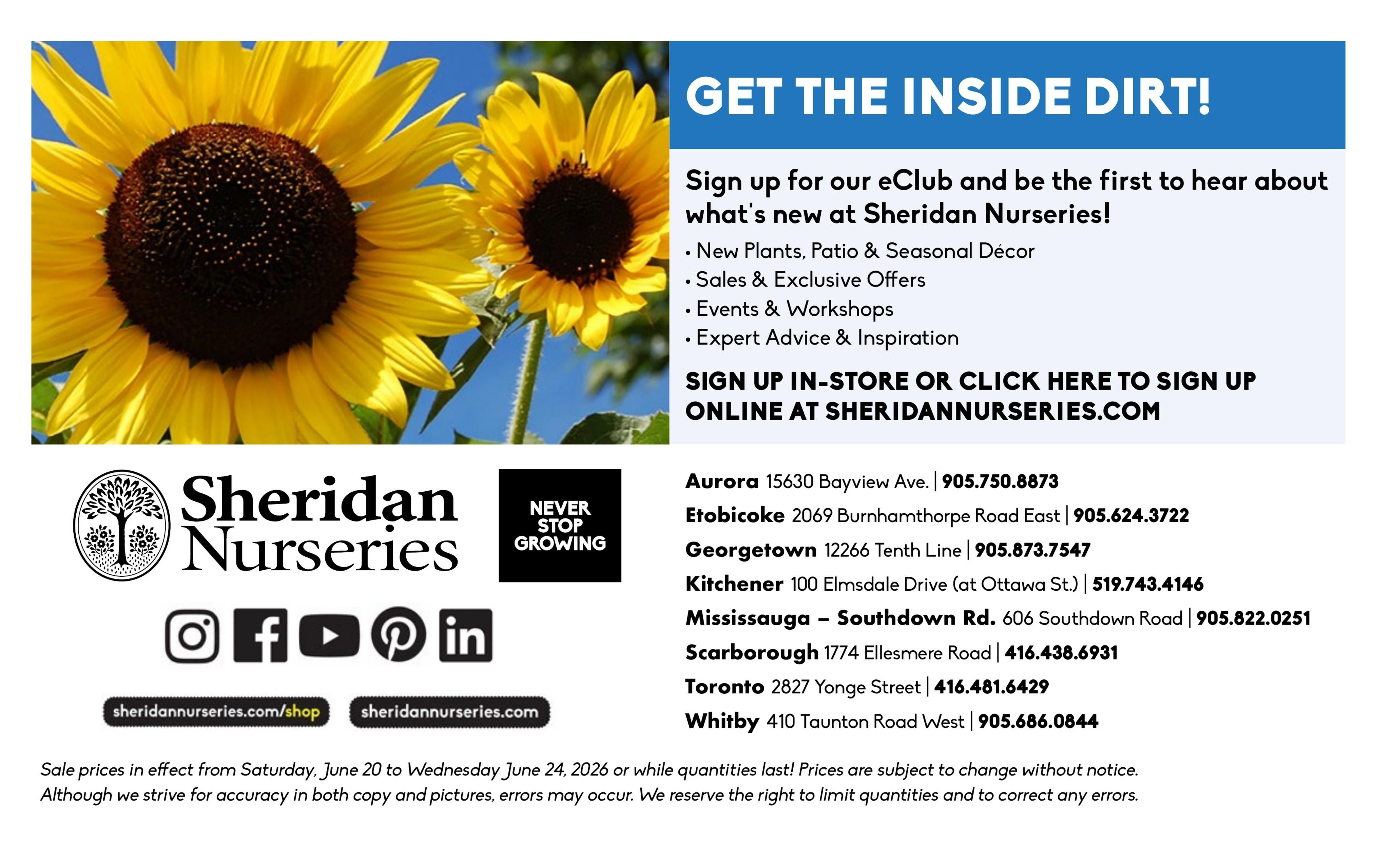 Sheridan Nurseries Flyer June 20 to 24