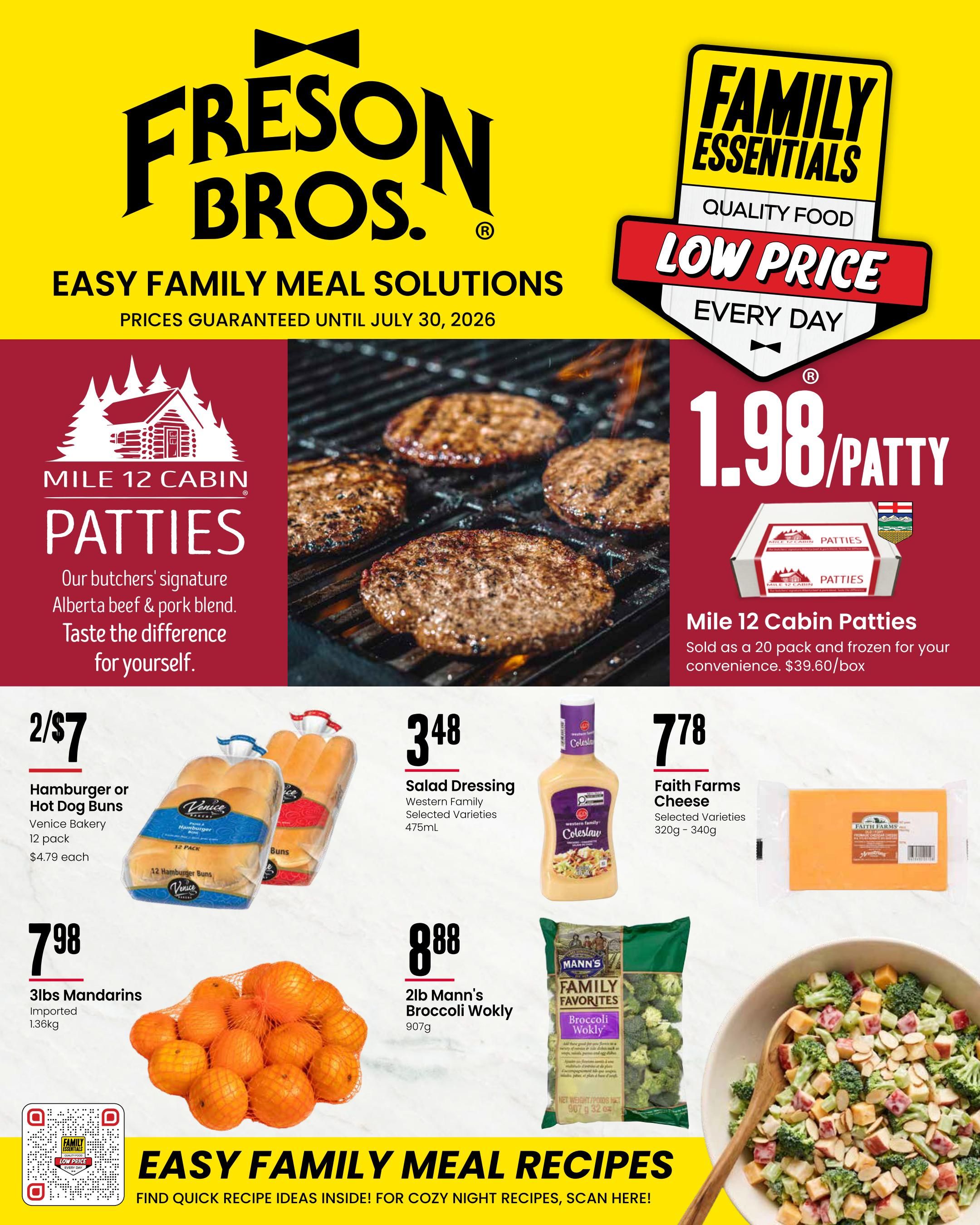 Freson Bros. Family Essentials Flyer June 26 to July 30