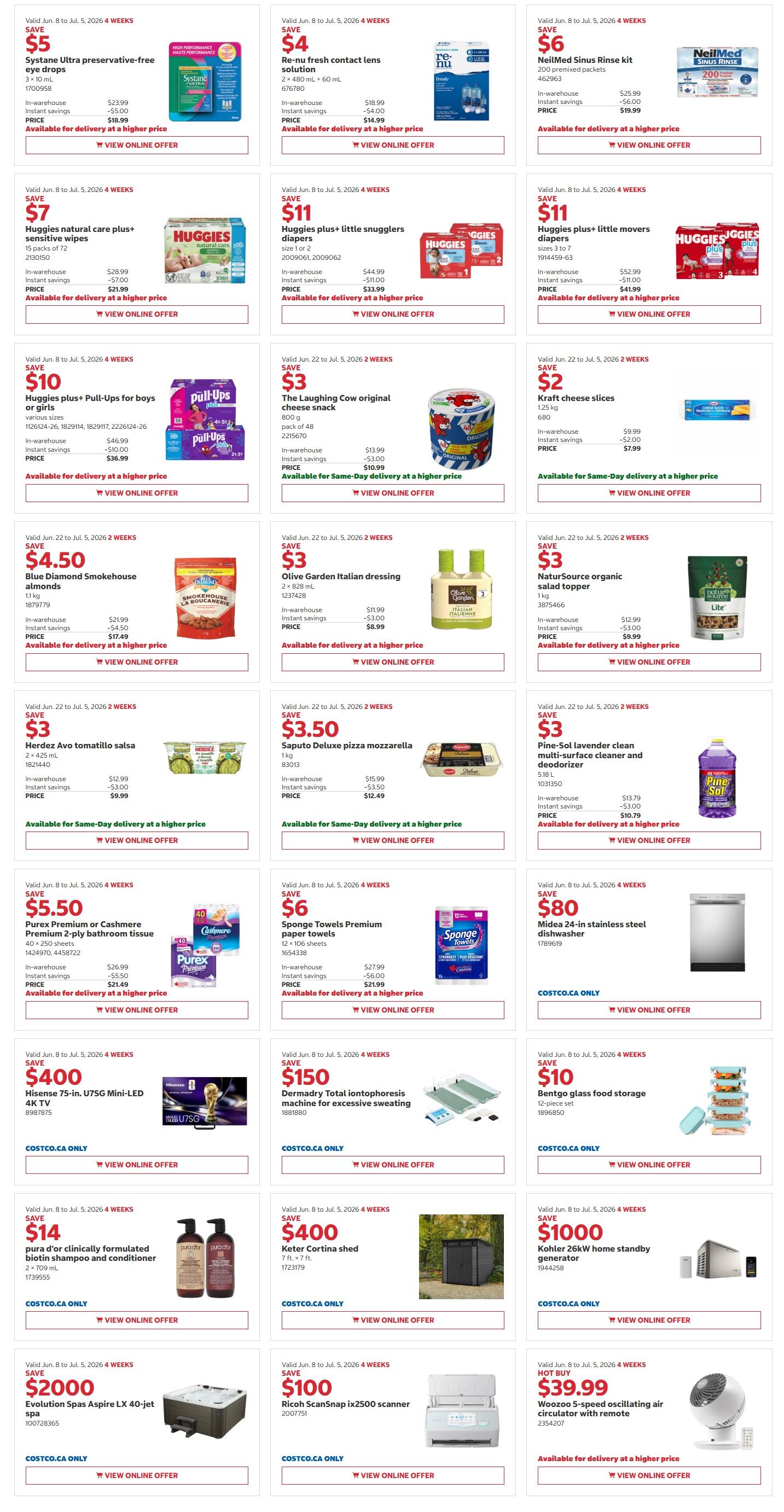 Costco (West, ON, Atlantic Canada) Warehouse Offers June 22 to July 5