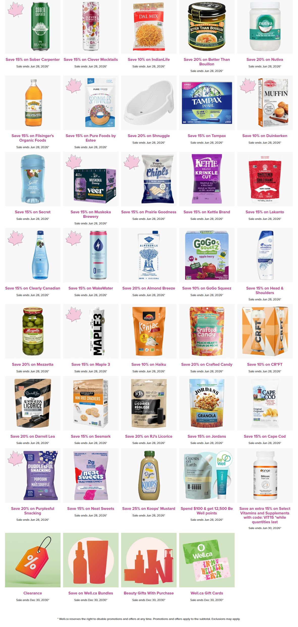 Well.ca Weekly Sales June 22 to 28