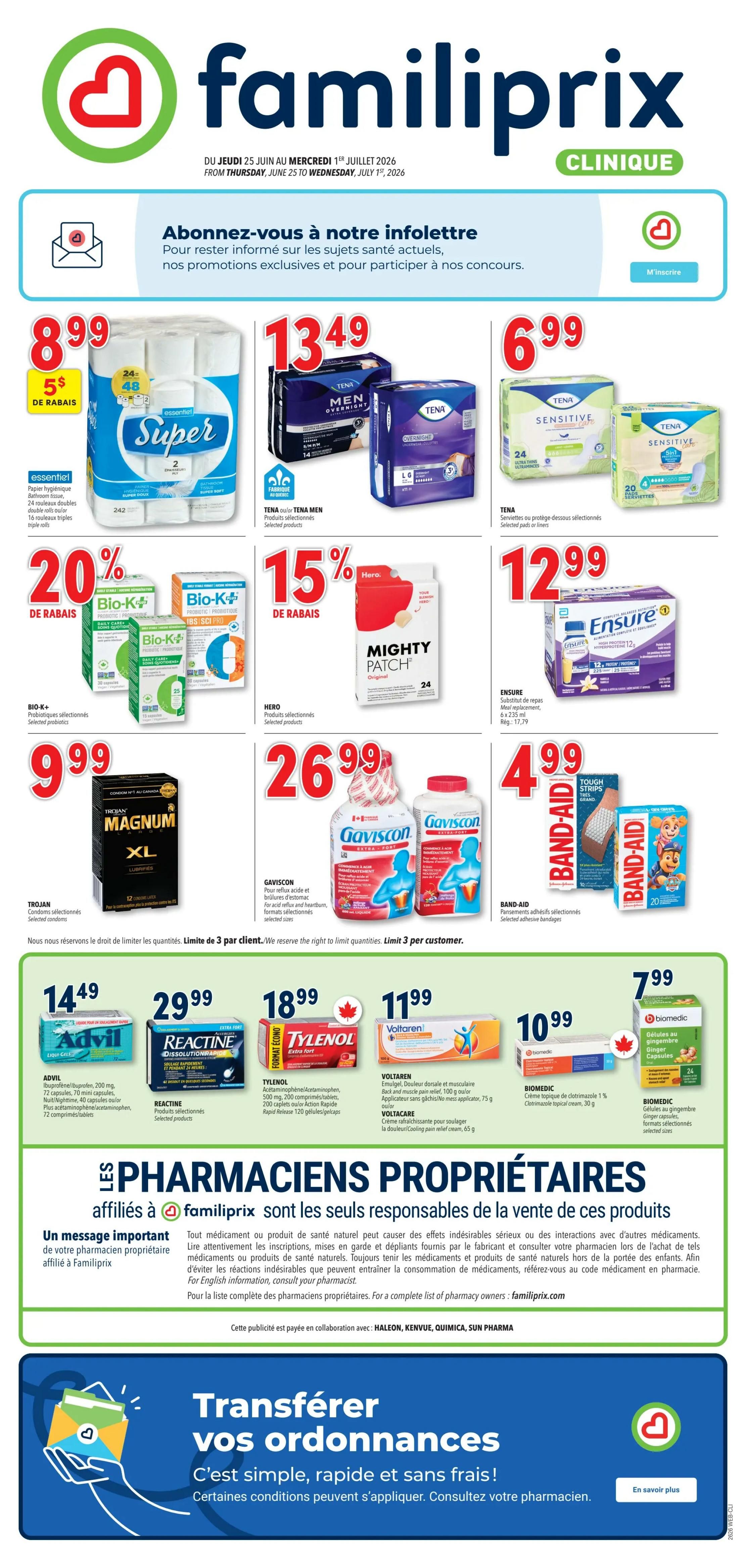 Familiprix Clinique Flyer June 25 to July 1