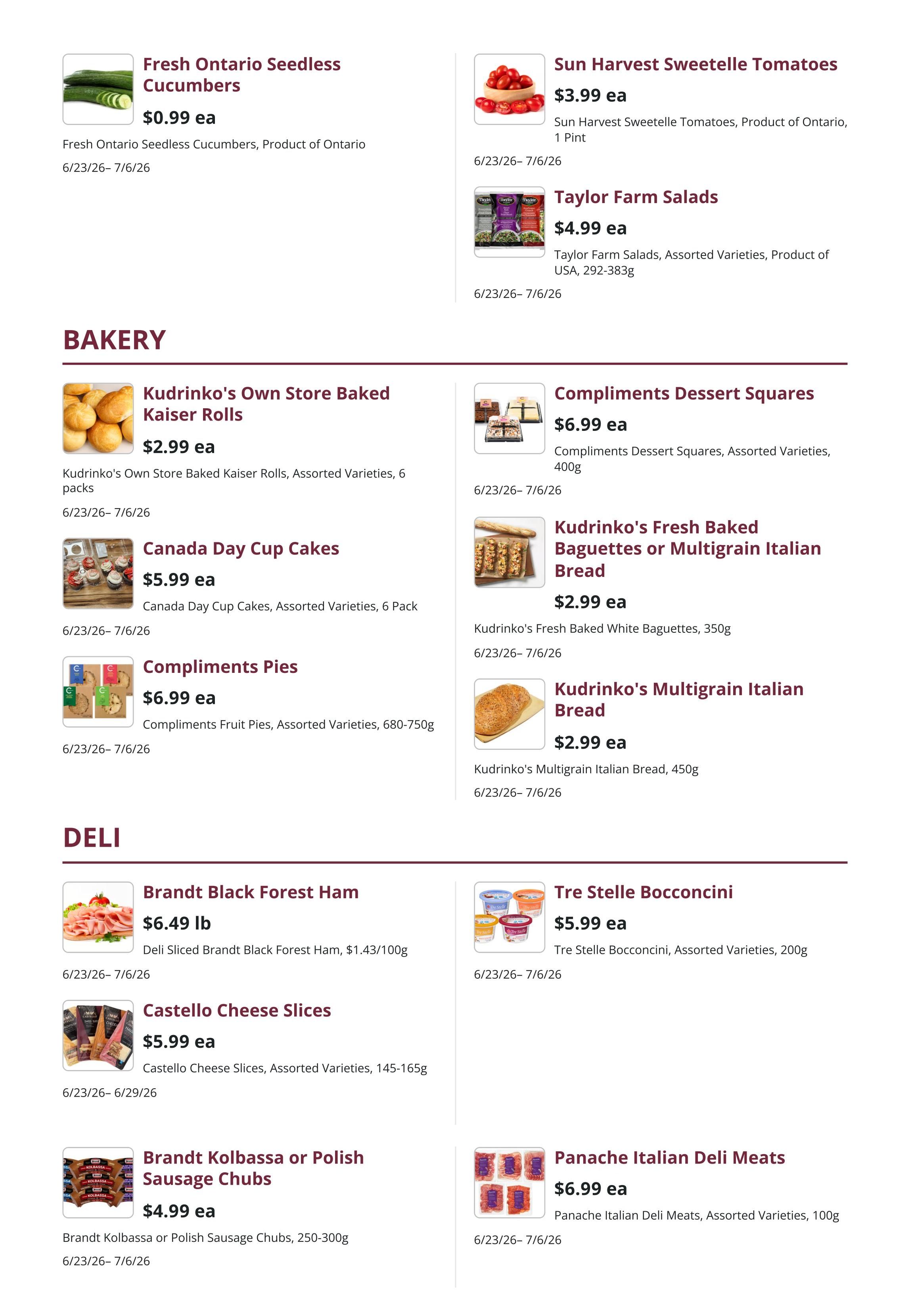 Kudrinko's Flyer June 23 to July 6
