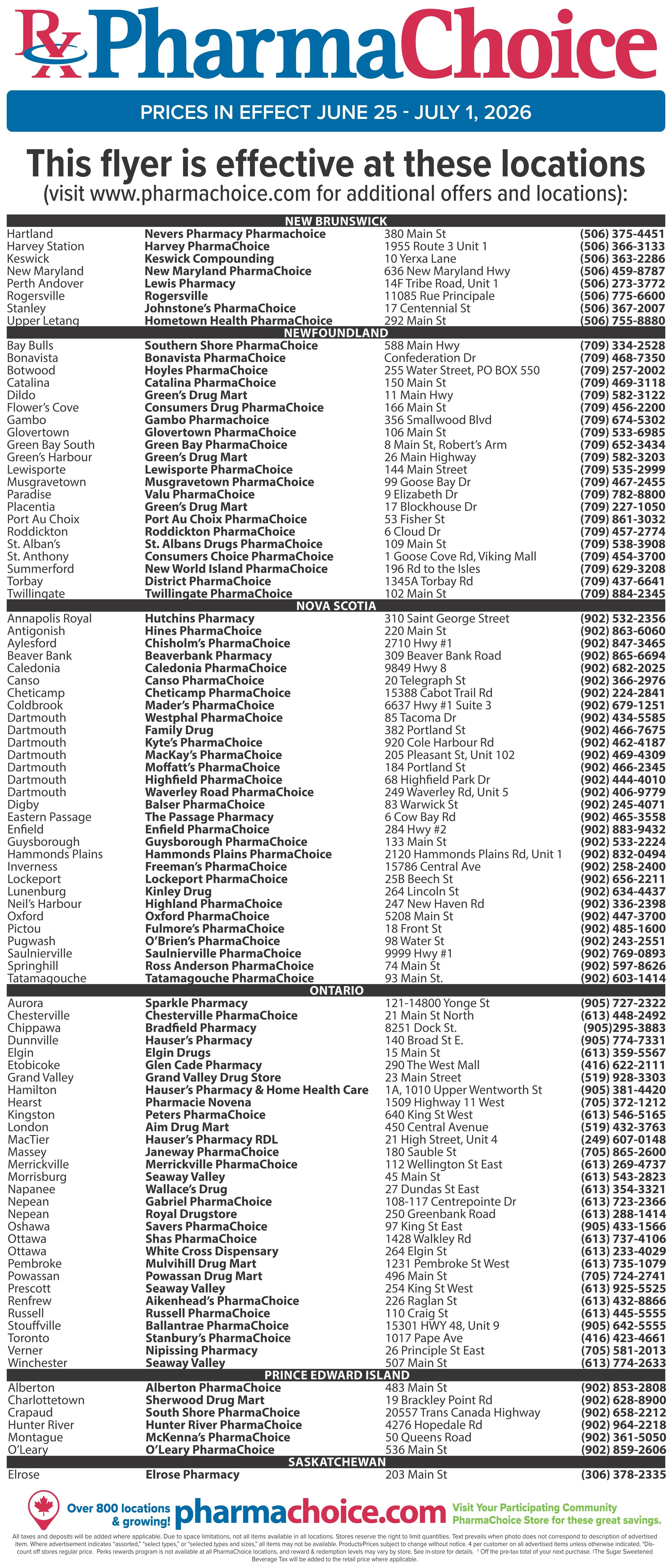 PharmaChoice (ON & Atlantic) Flyer June 25 to July 1