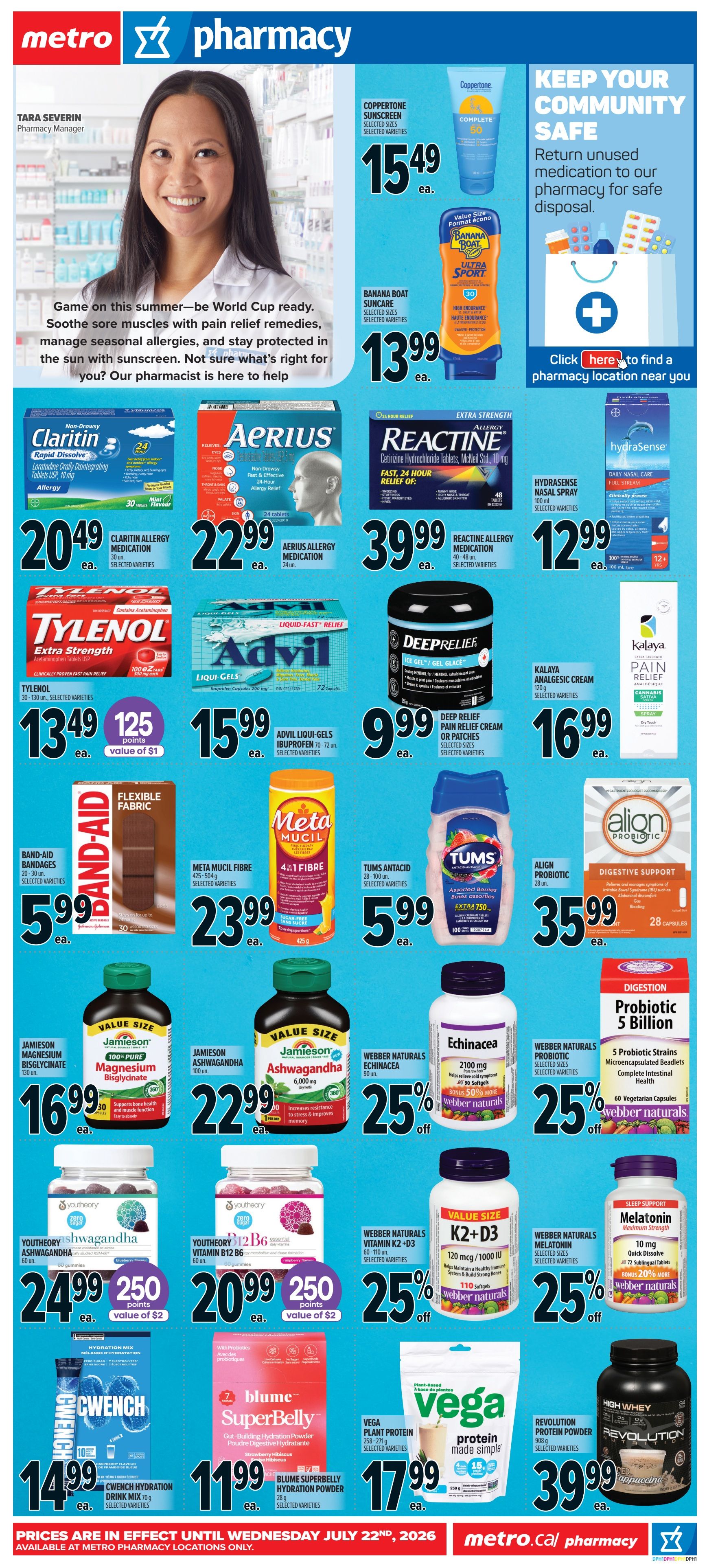 Metro (ON) Pharmacy Flyer June 25 to July 22
