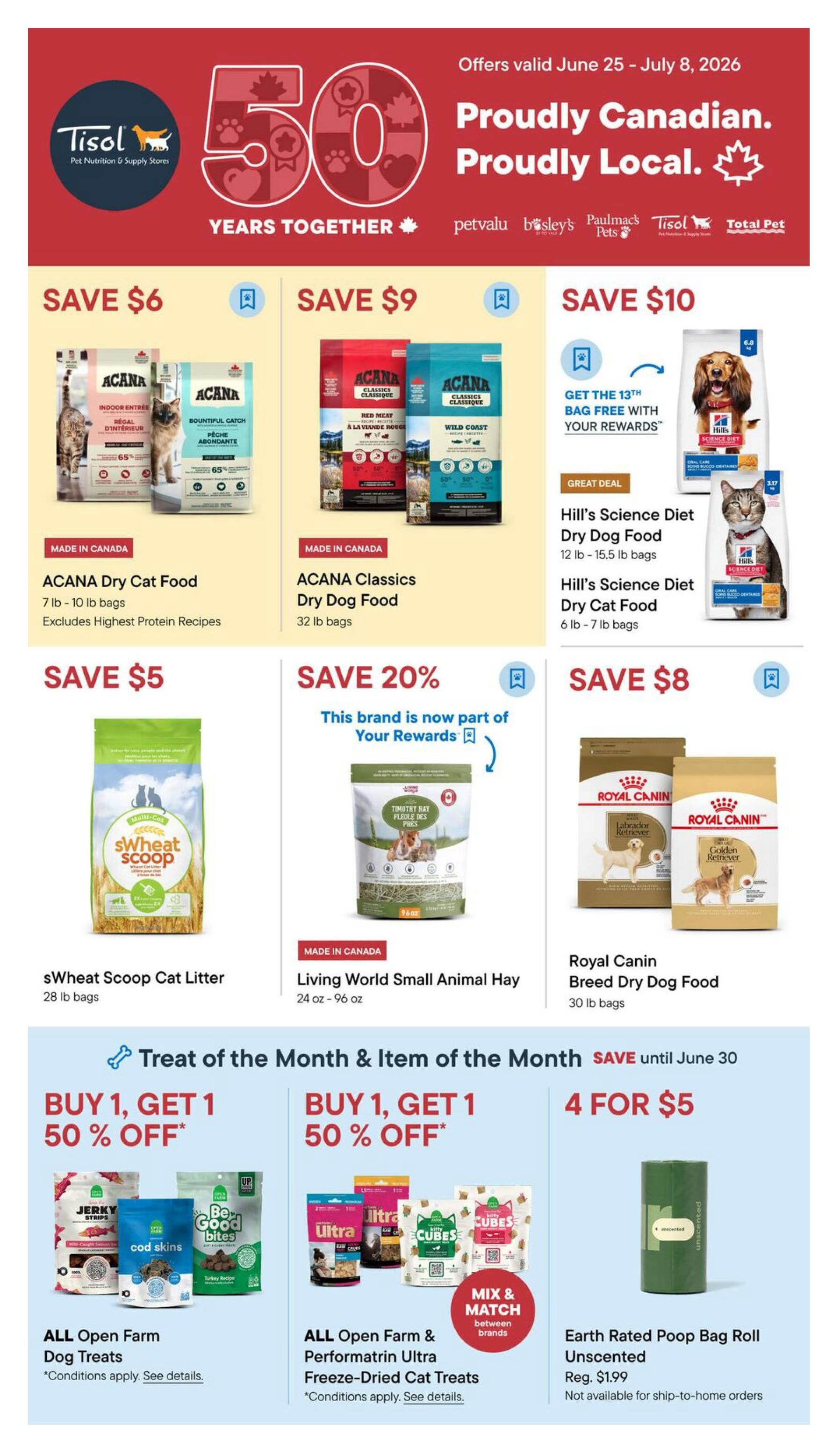 Tisol Pet Nutrition & Supply Stores Flyer June 25 to July 8