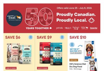 Tisol Pet Nutrition & Supply Stores Flyer June 25 to July 8