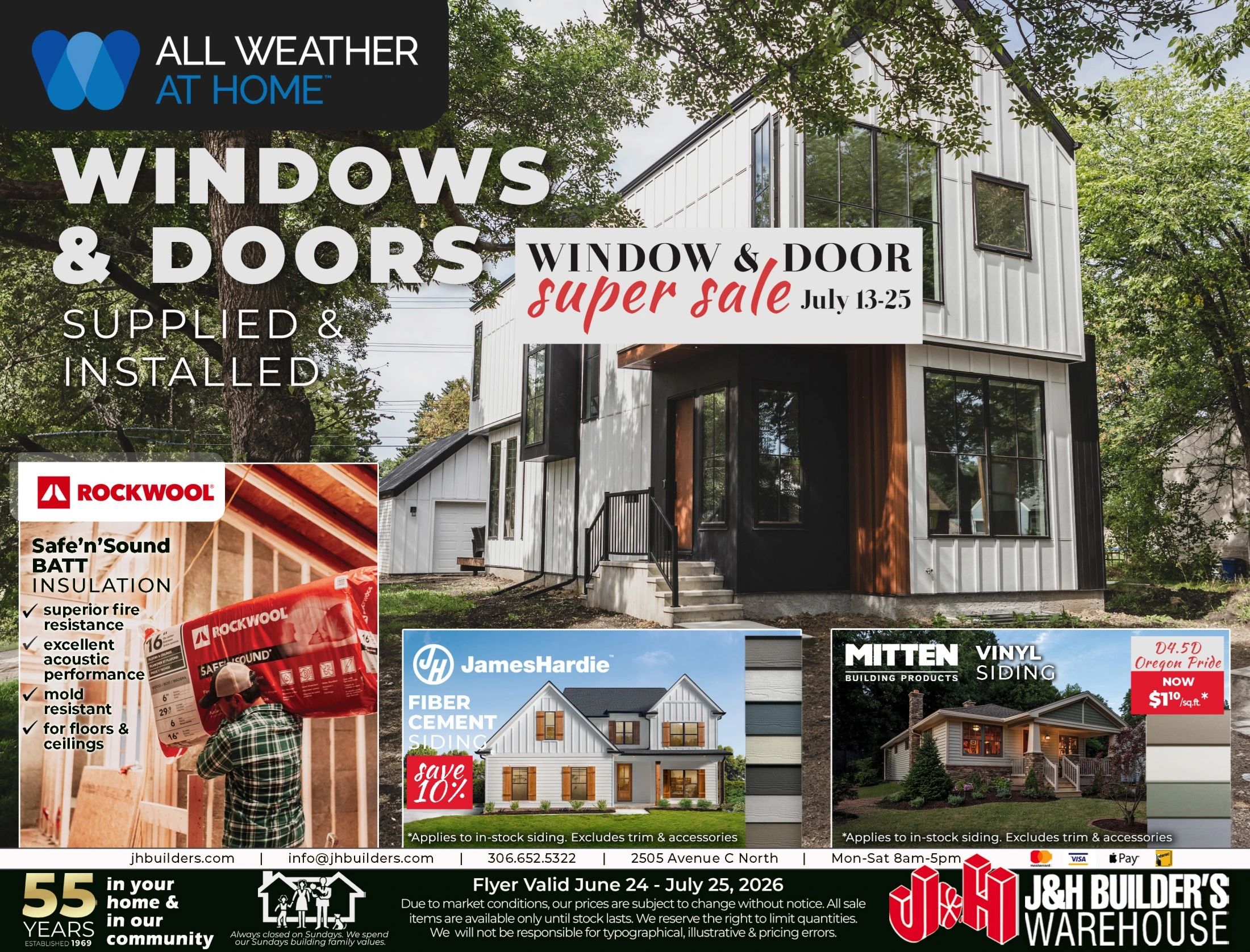 J&H Builder's Warehouse Flyer June 24 to July 25