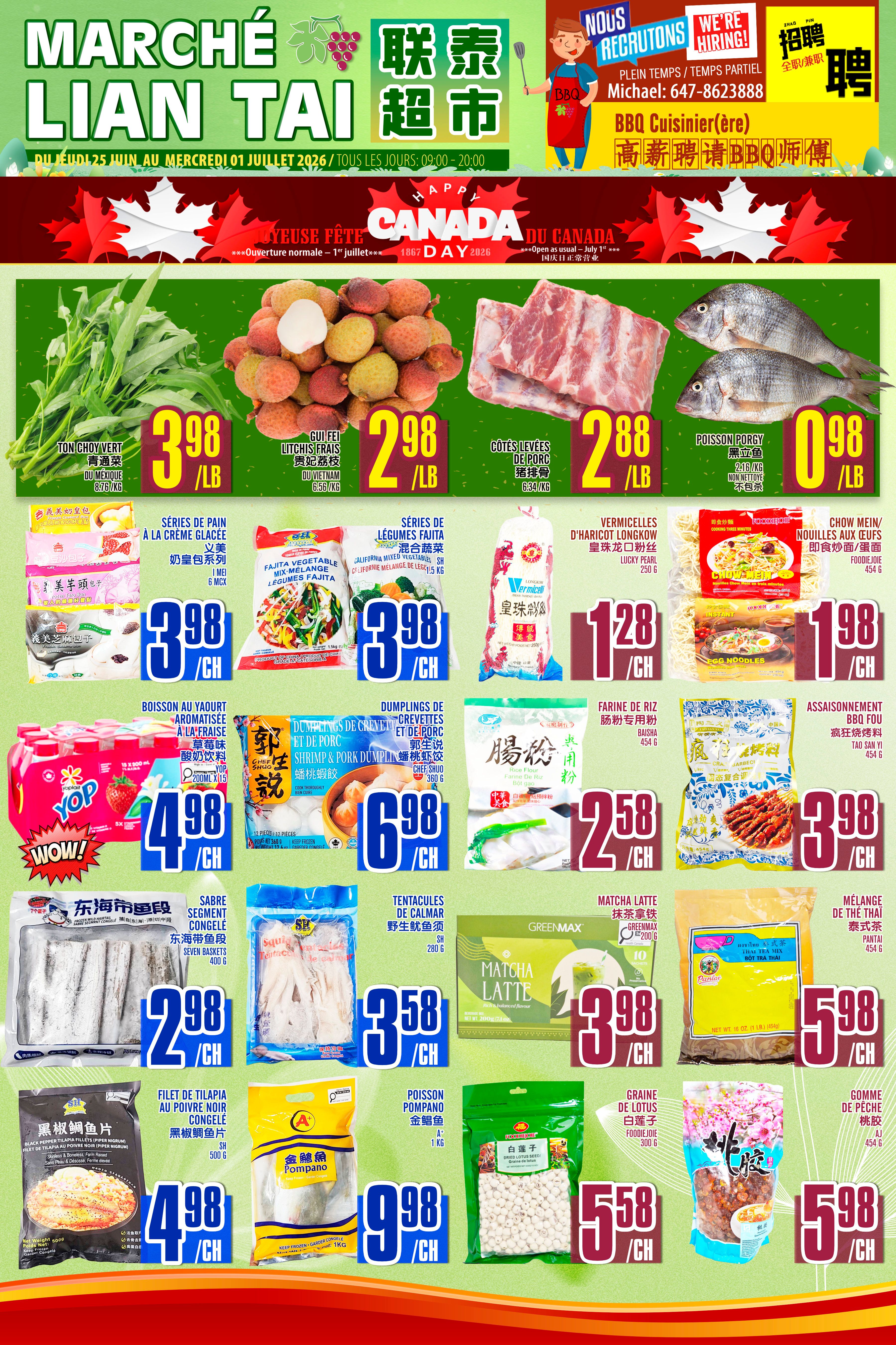 Marche Lian Tai Flyer June 25 to July 1
