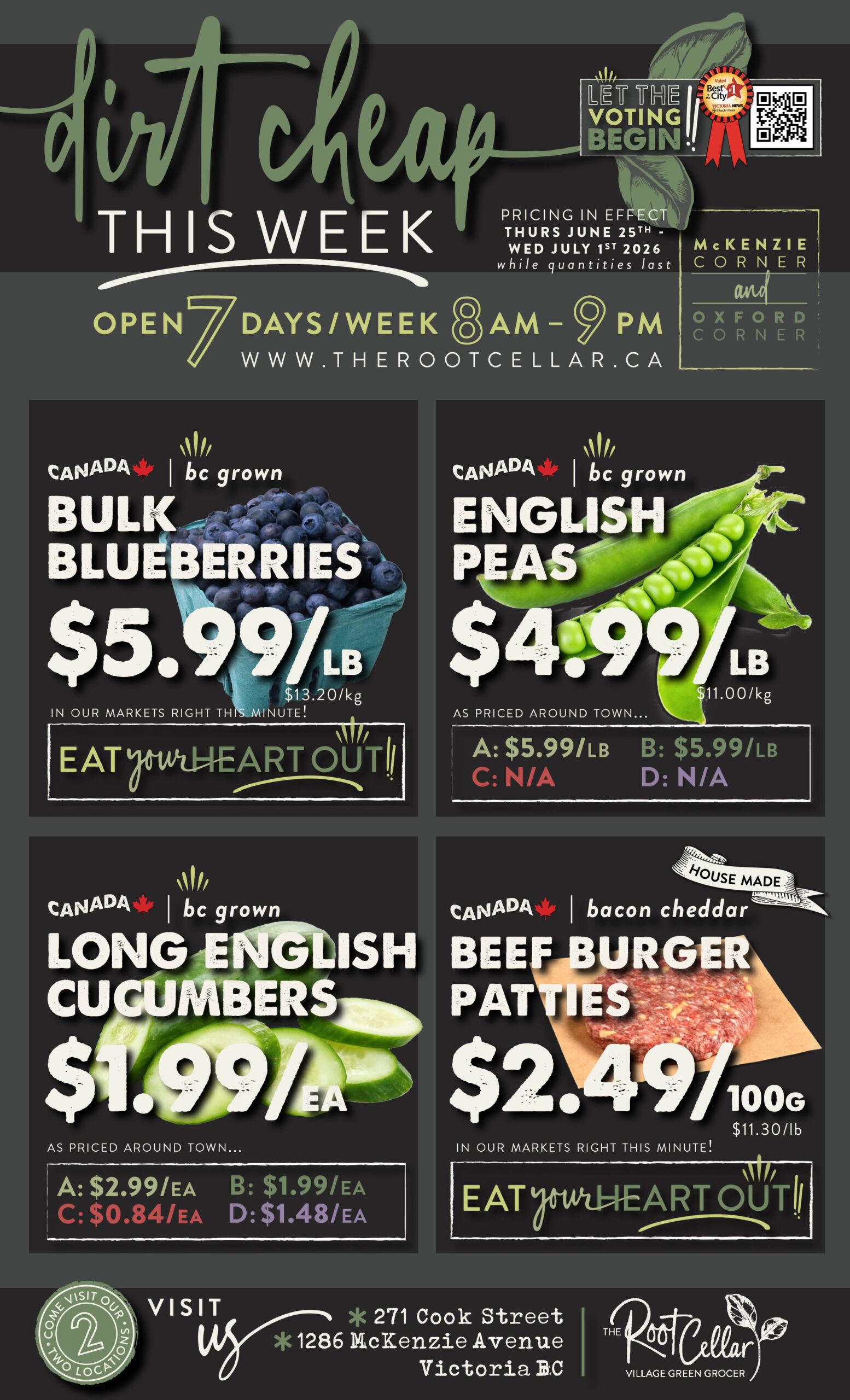 The Root Cellar Flyer June 25 to July 1