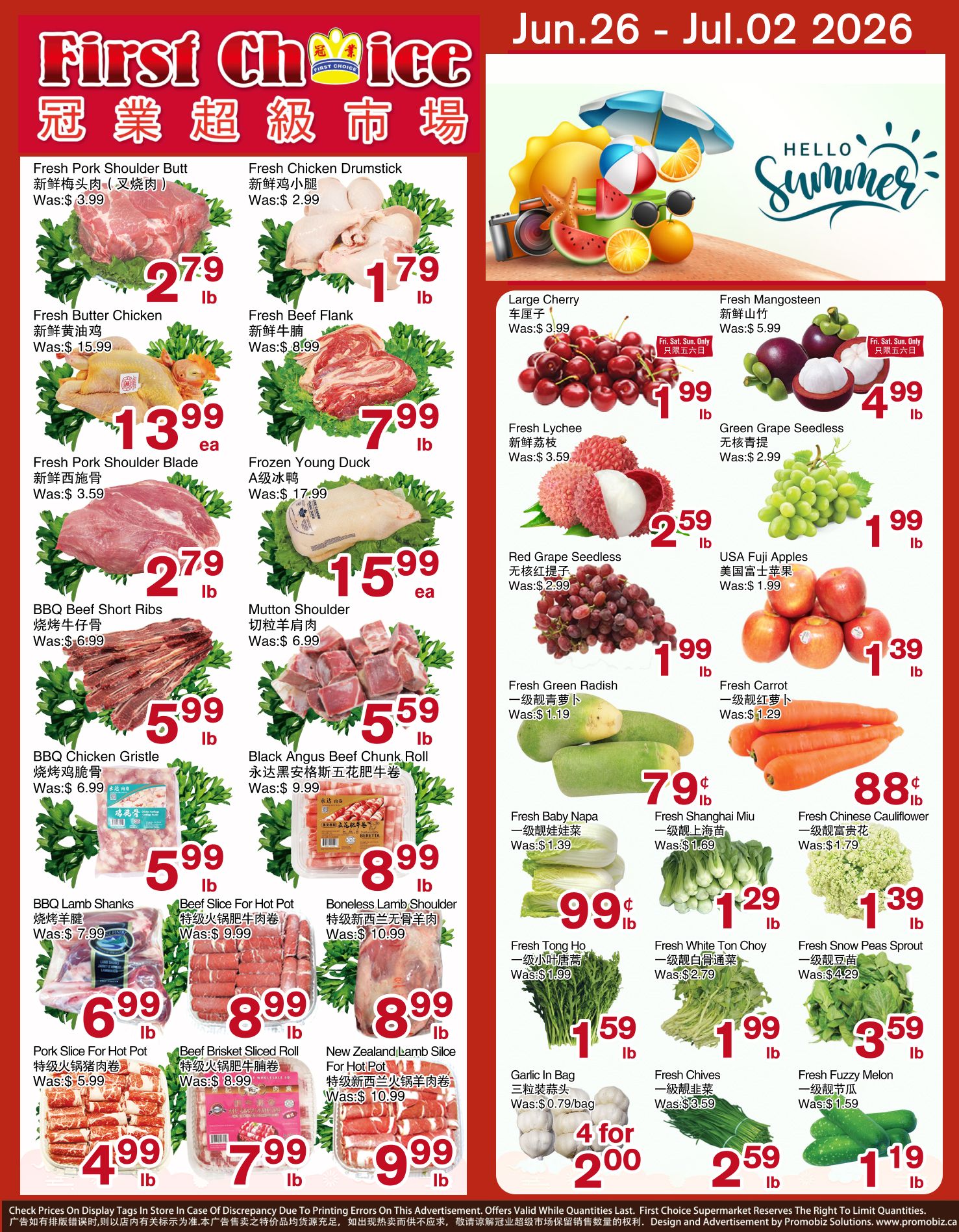 First Choice Supermarket Flyer June 26 to July 2
