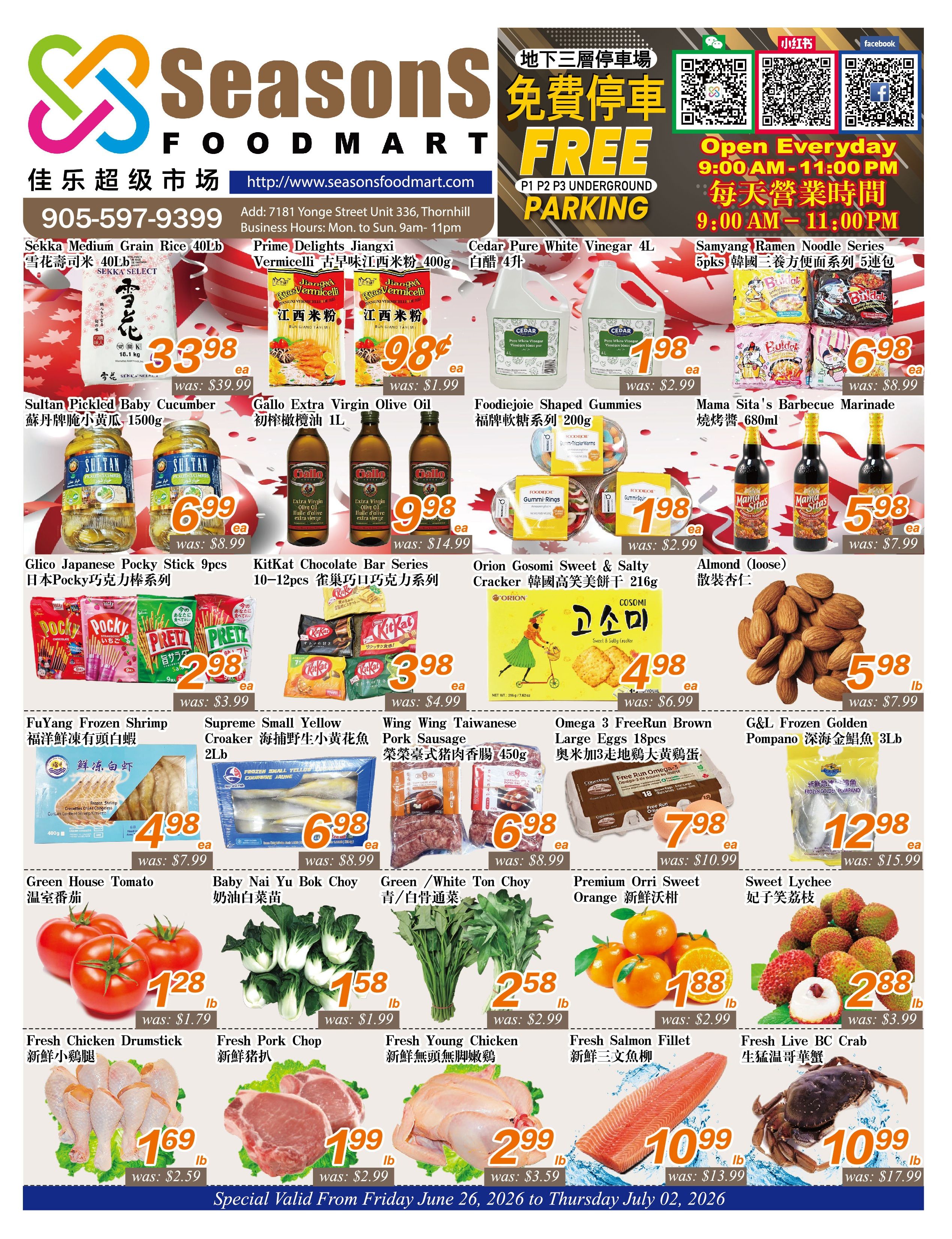 Seasons Food Mart (Thornhill) Flyer June 26 to July 2