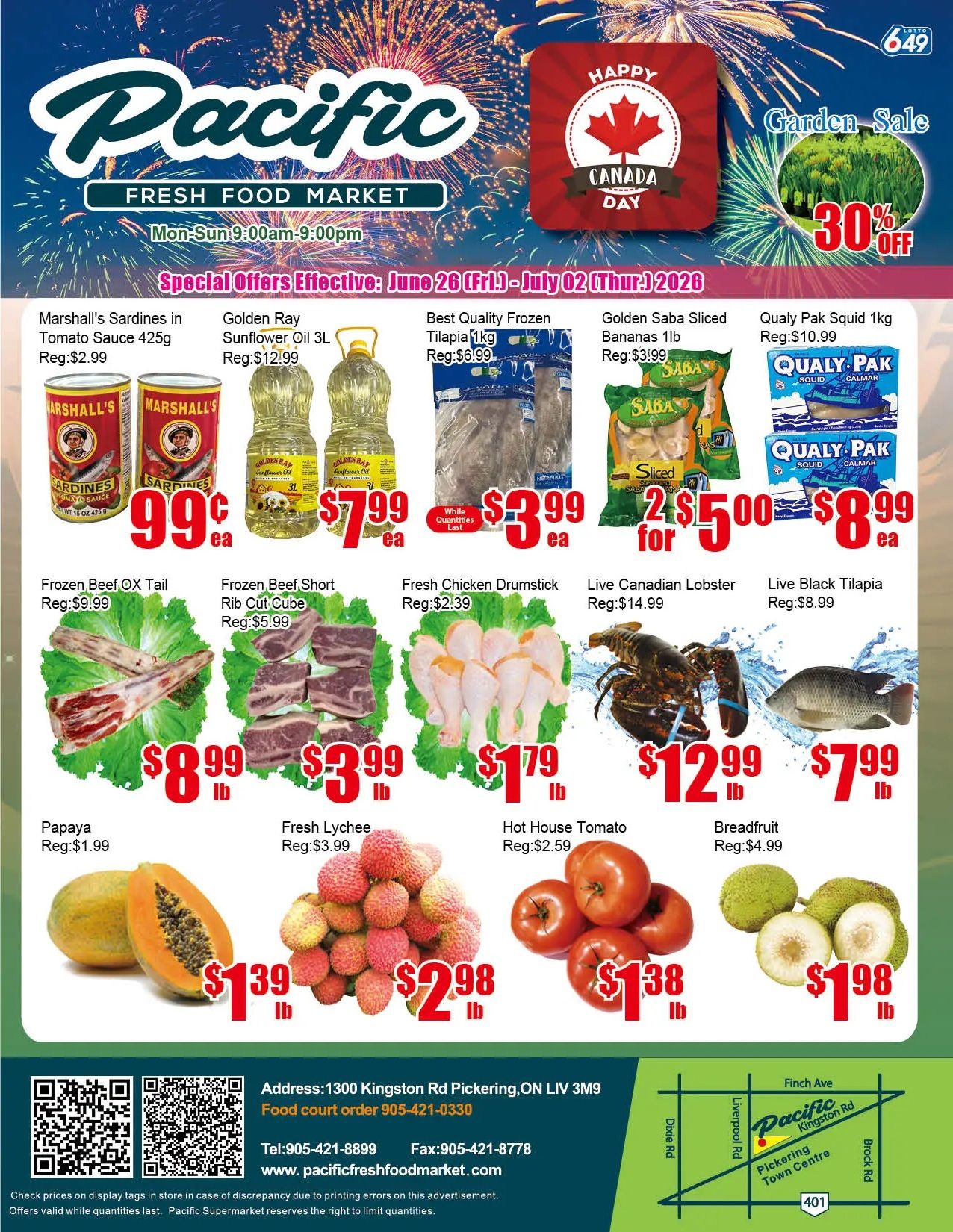Pacific Fresh Food Market (Pickering) Flyer June 26 to July 2
