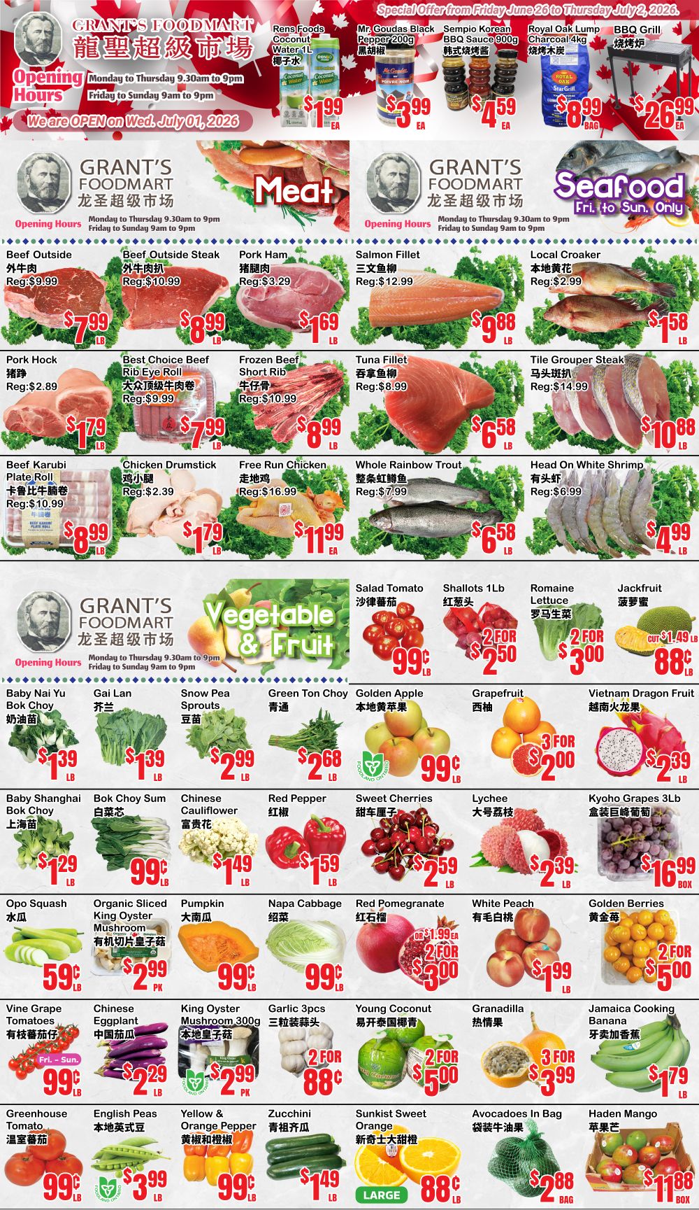 Grant's Food Mart Flyer June 26 to July 2