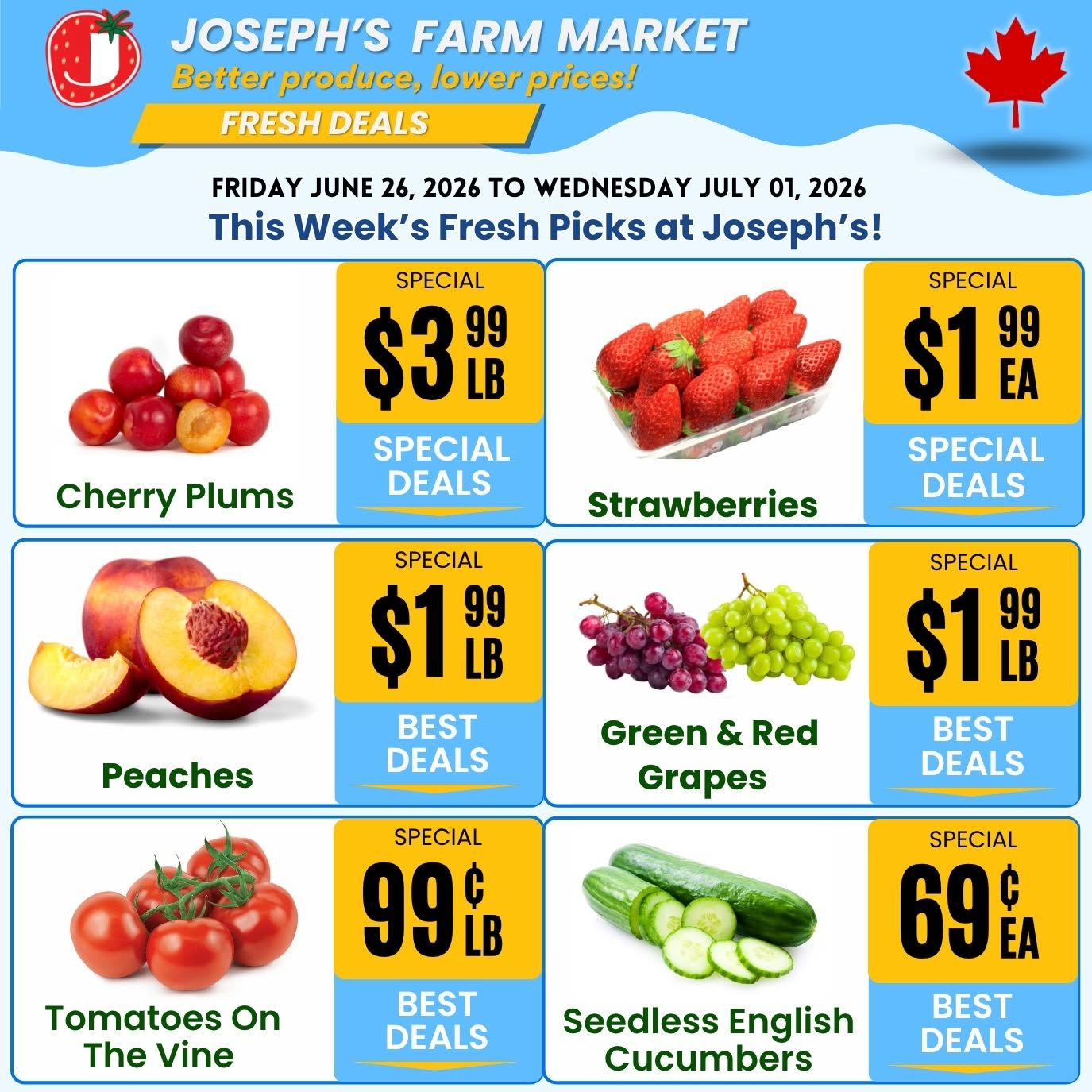 Joseph's Farm Market Flyer June 26 to July 1