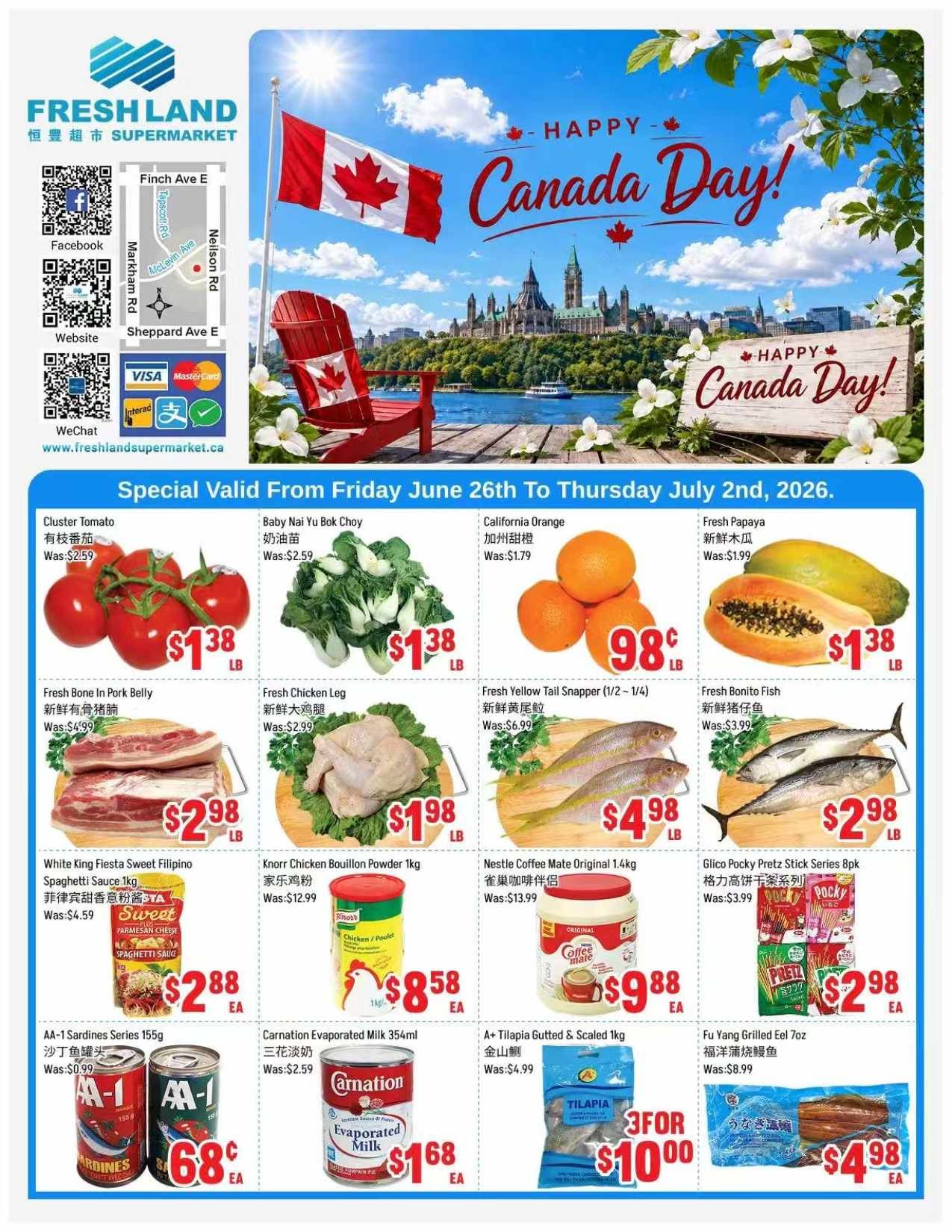 FreshLand Supermarket Flyer June 26 to July 2