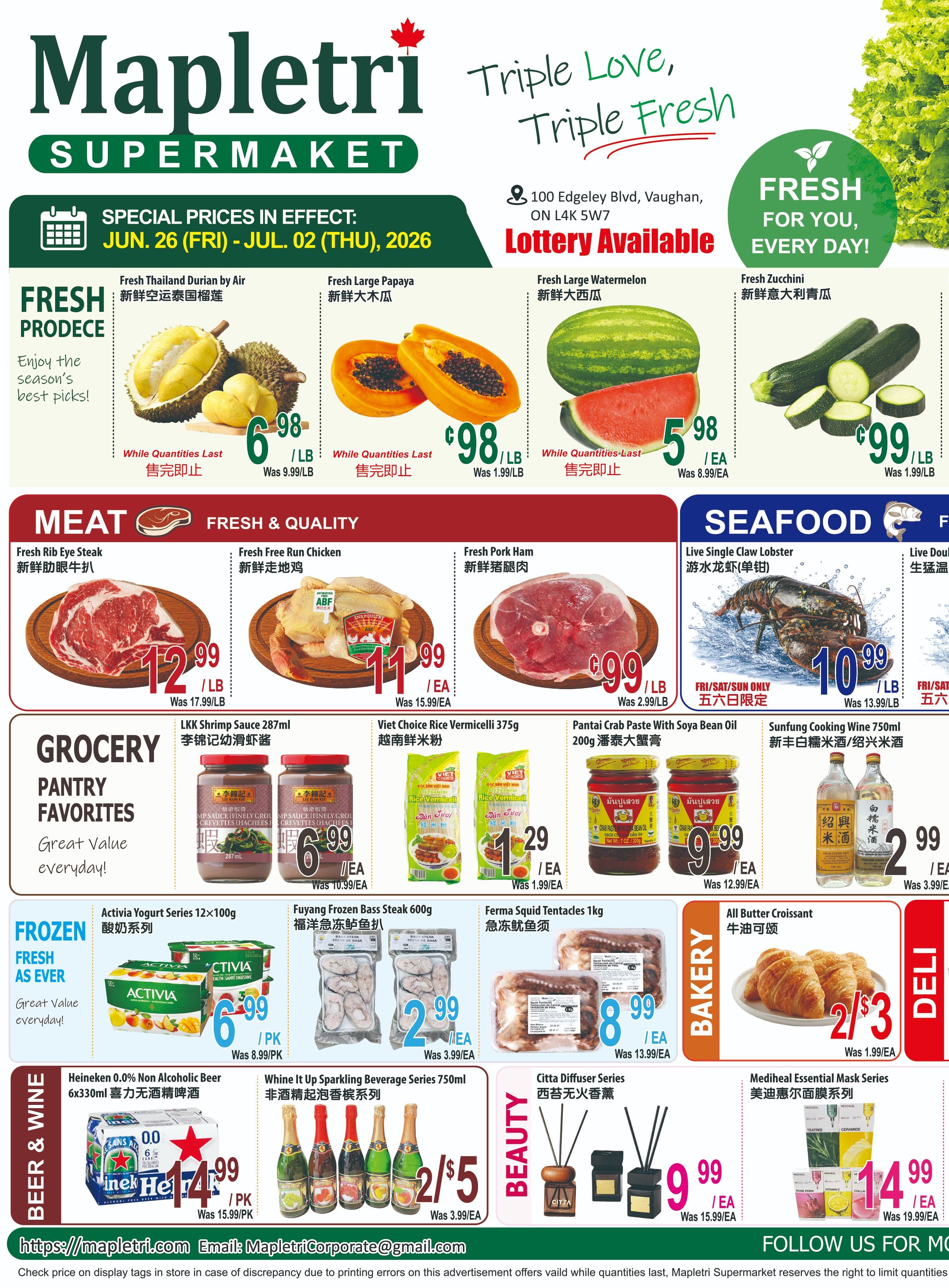Mapletri Supermarket Flyer June 26 to July 2