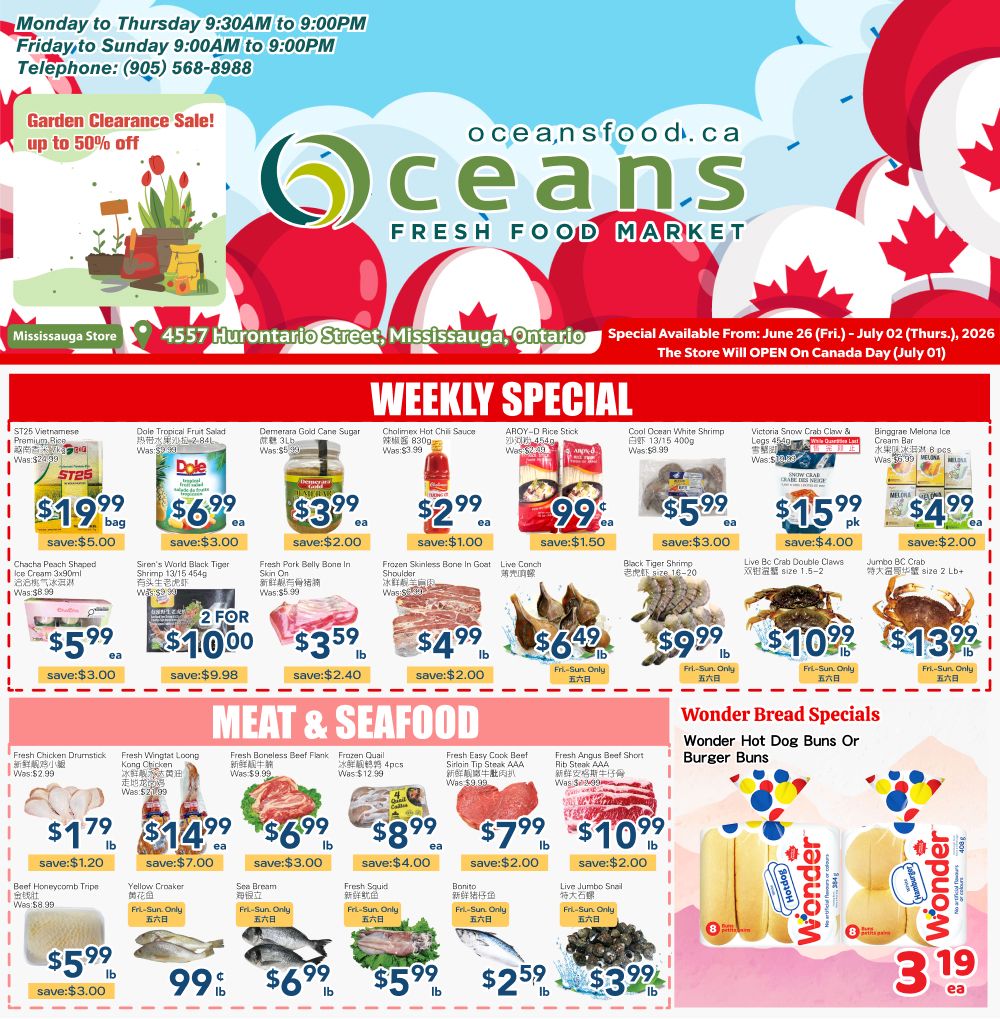 Oceans Fresh Food Market (Mississauga) Flyer June 26 to July 2