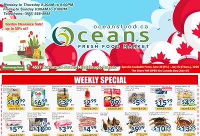 Oceans Fresh Food Market (Mississauga) Flyer June 26 to July 2