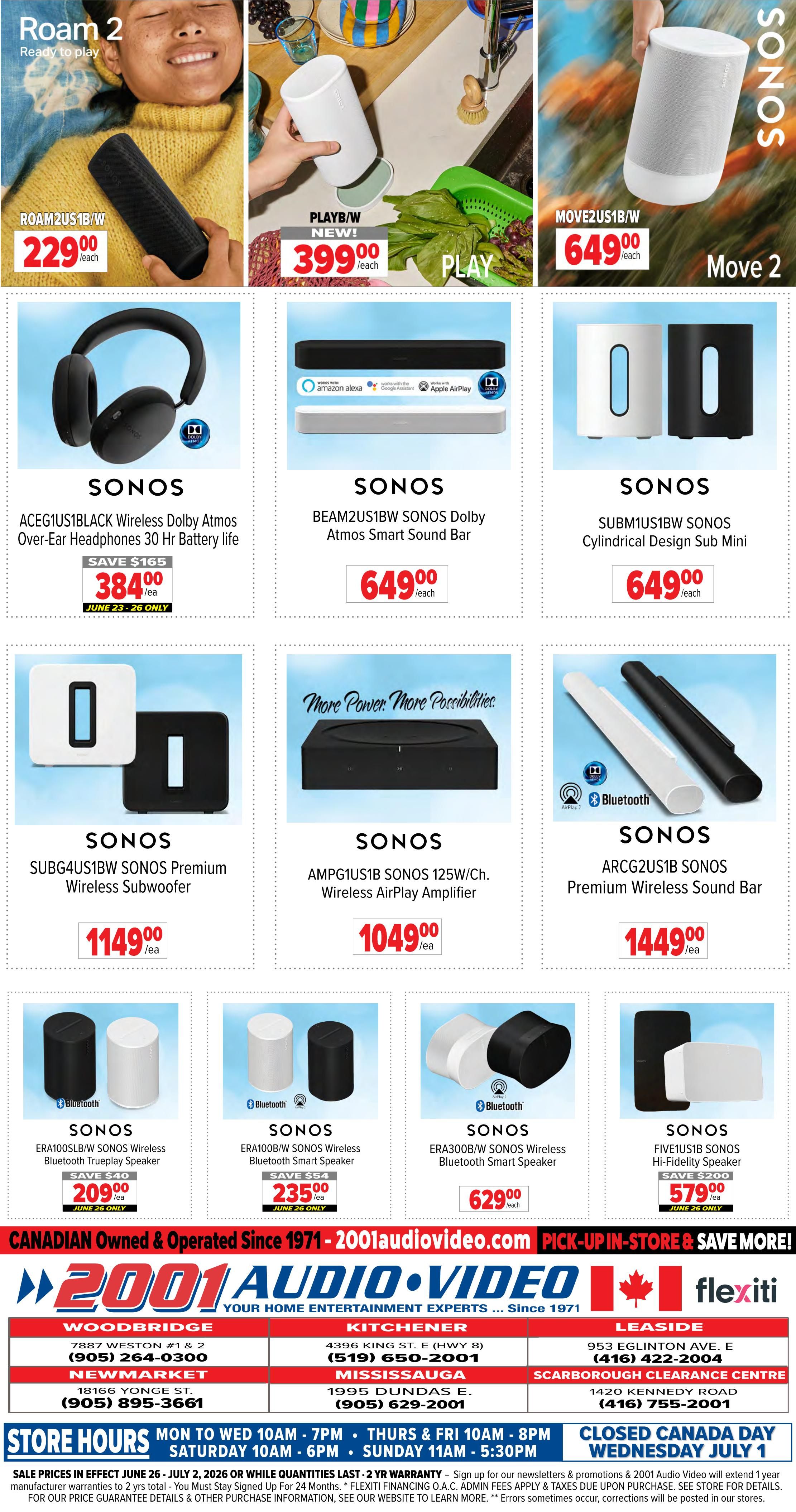 2001 Audio Video Flyer June 26 to July 2
