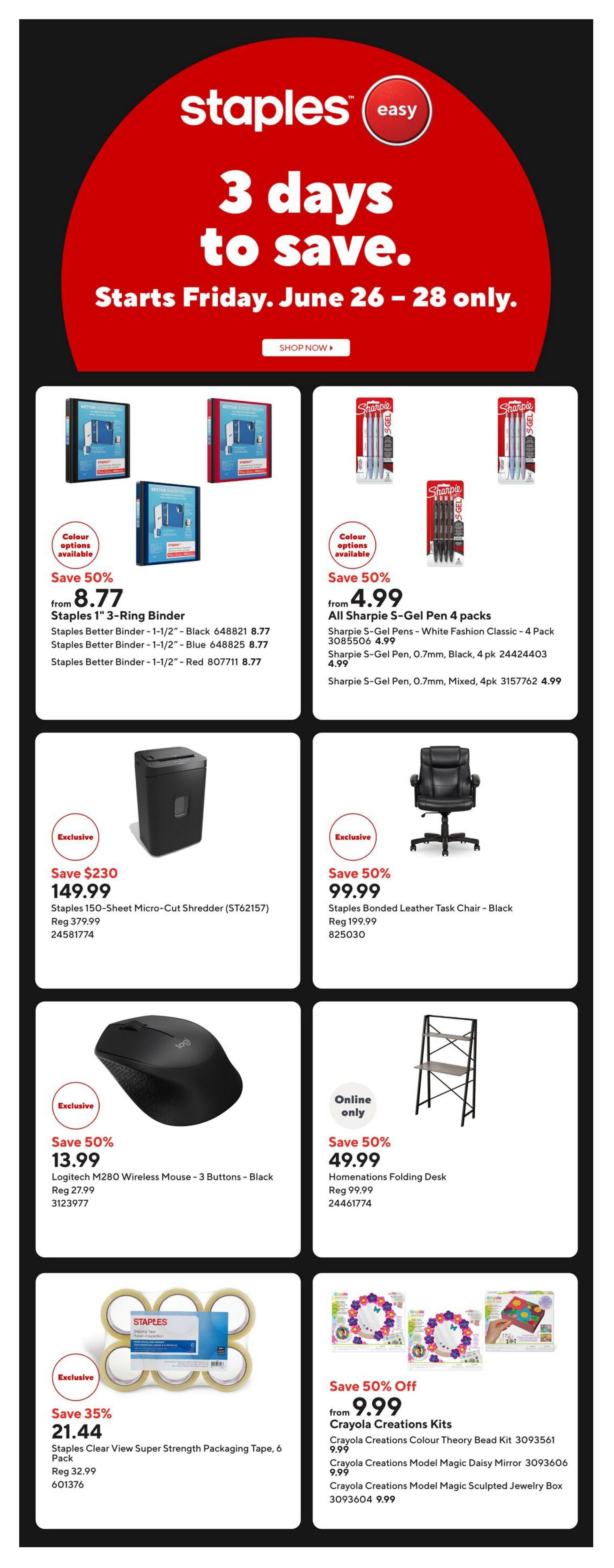 Staples Flyer June 26 to July 2