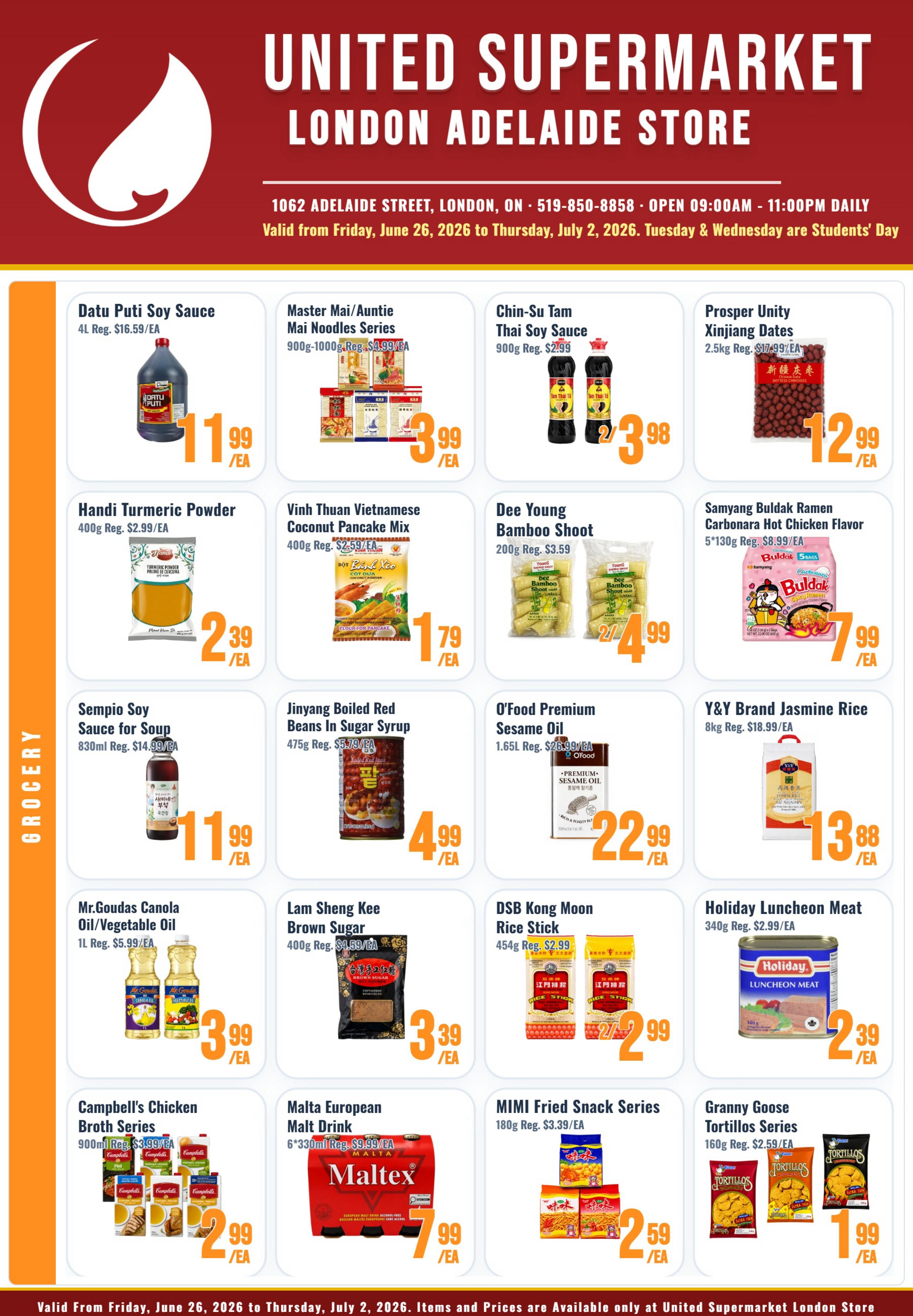 United Supermarket (London) Flyer June 26 to July 2