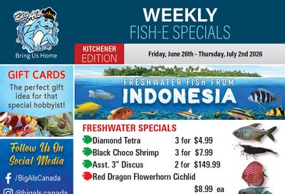 Big Al's (Kitchener) Weekly Specials June 26 to July 2