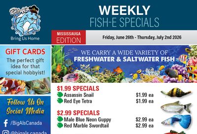 Big Al's (Mississauga) Weekly Specials June 26 to July 2