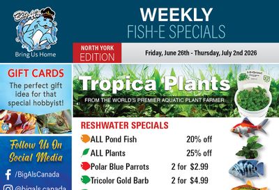 Big Al's (North York) Weekly Specials June 26 to July 2
