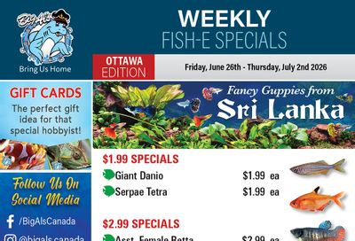 Big Al's (Ottawa) Weekly Specials June 26 to July 2