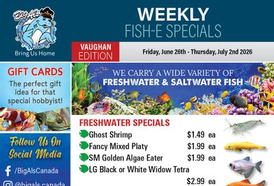 Big Al's (Vaughan) Weekly Specials June 26 to July 2