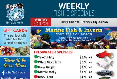 Big Al's (Whitby) Weekly Specials June 26 to July 2