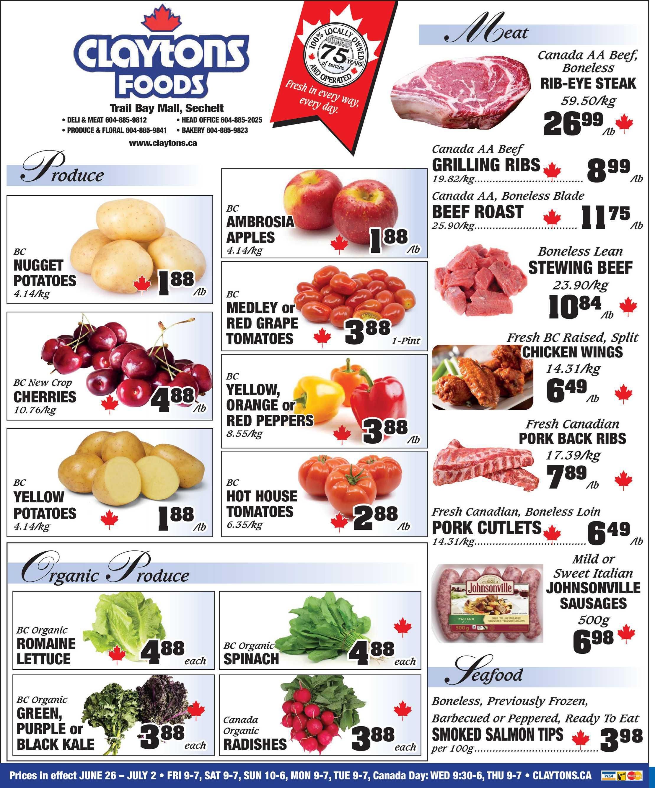 Claytons Heritage Market Flyer June 26 to July 2