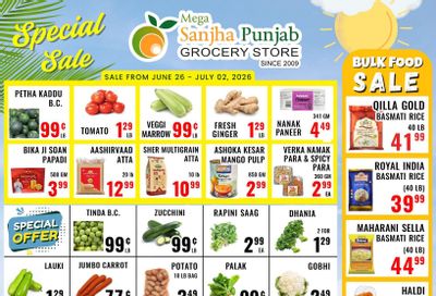 Sanjha Punjab Grocery Store Flyer June 26 to July 2