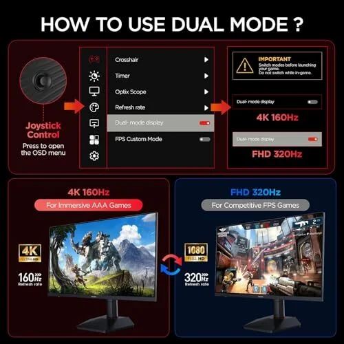 Amazon.ca: KOORUI 27 Inch 4K UHD Gaming Monitor, IPS Display, 160Hz/320Hz @ $259.99