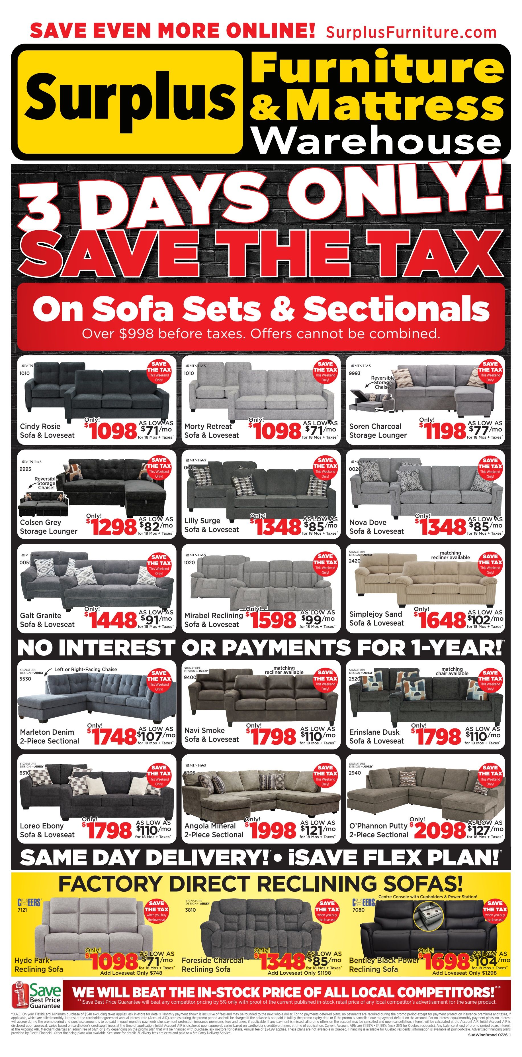 Surplus Furniture & Mattress Warehouse (Winnipeg, Brandon) Flyer June 29 to July 5