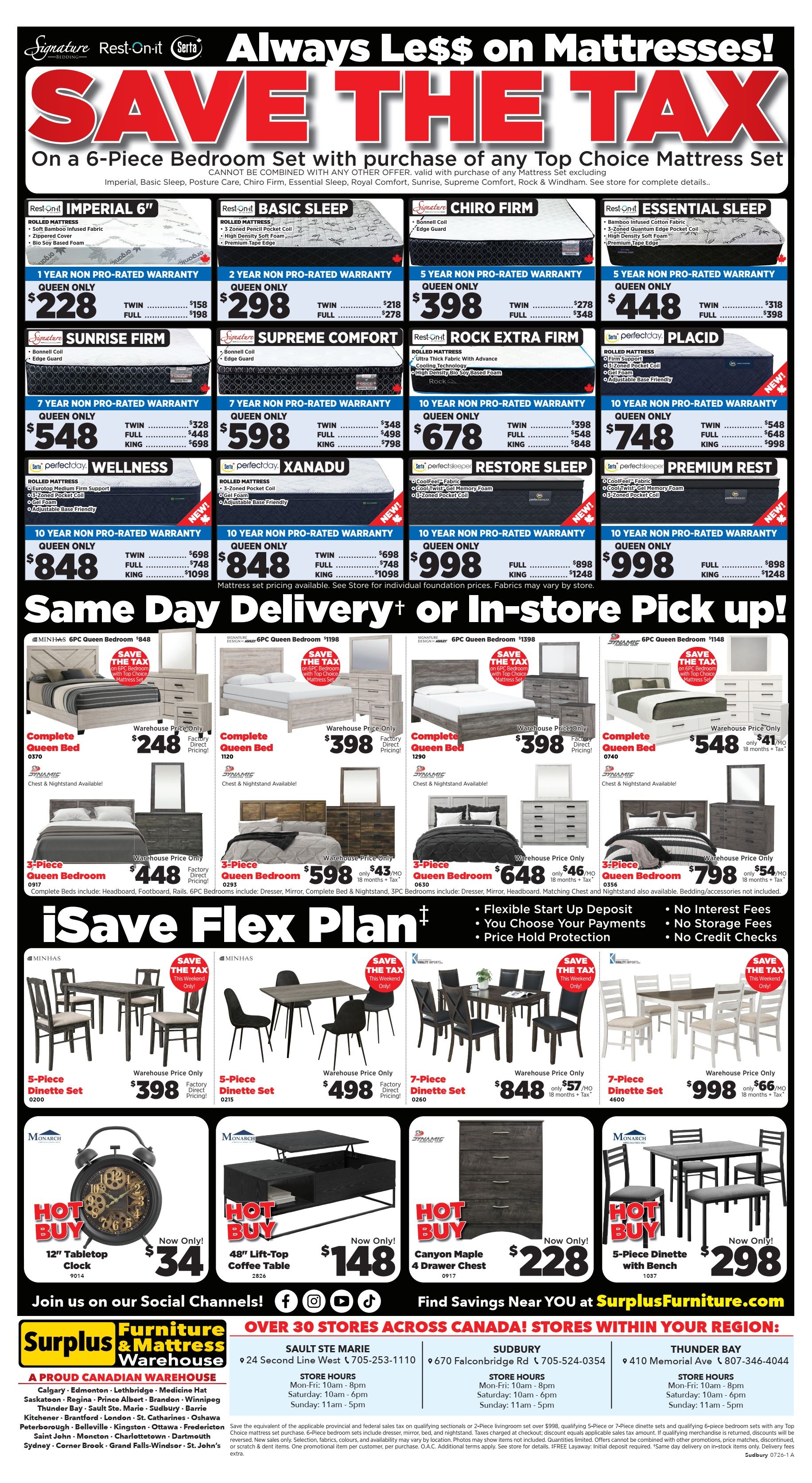Surplus Furniture & Mattress Warehouse (Sudbury) Flyer June 29 to July 5
